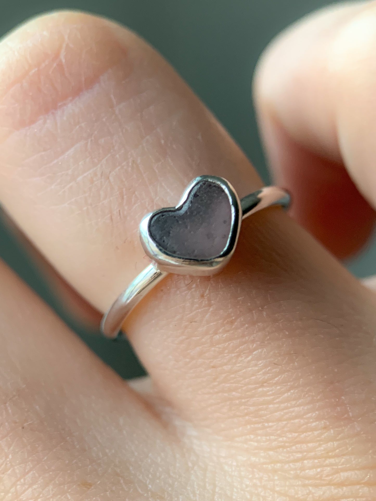 Sea Glass Heart Ring (US 5)