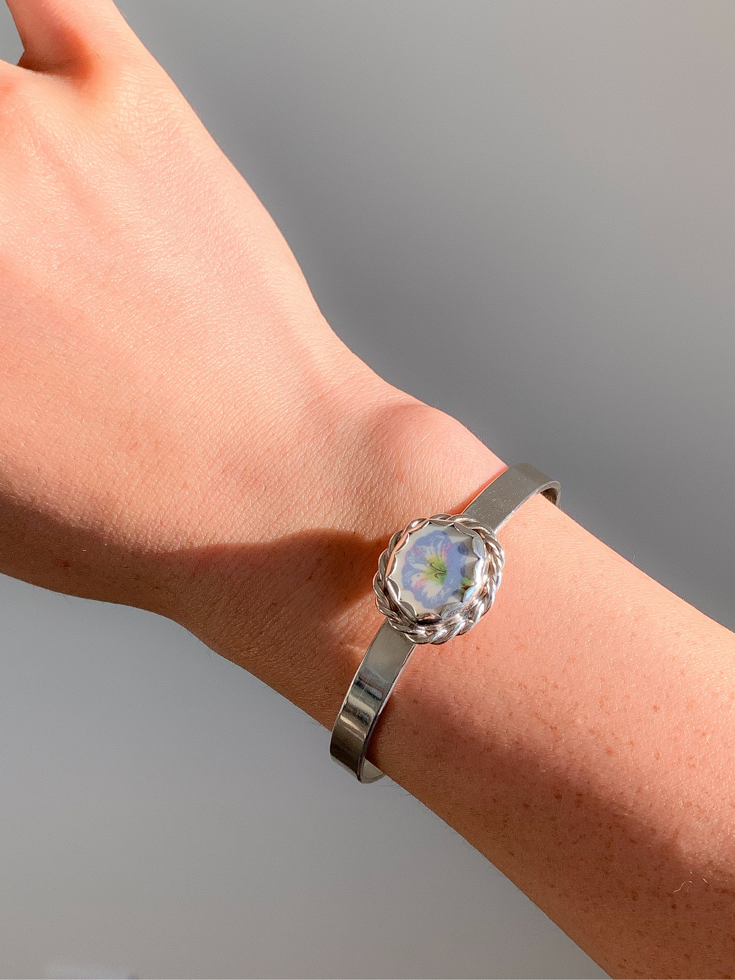 Upcycled Pottery Bracelet Cuff