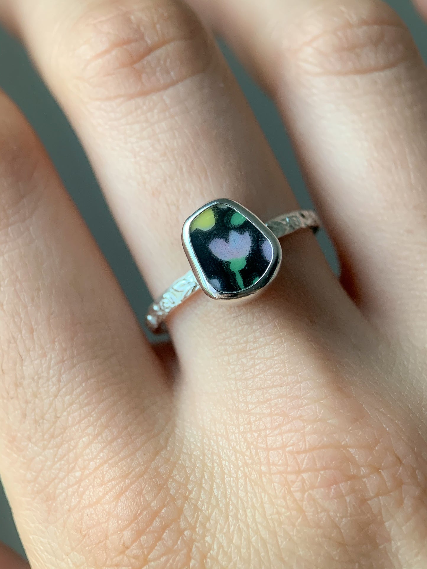 Upcycled Pottery Ring (US 9)