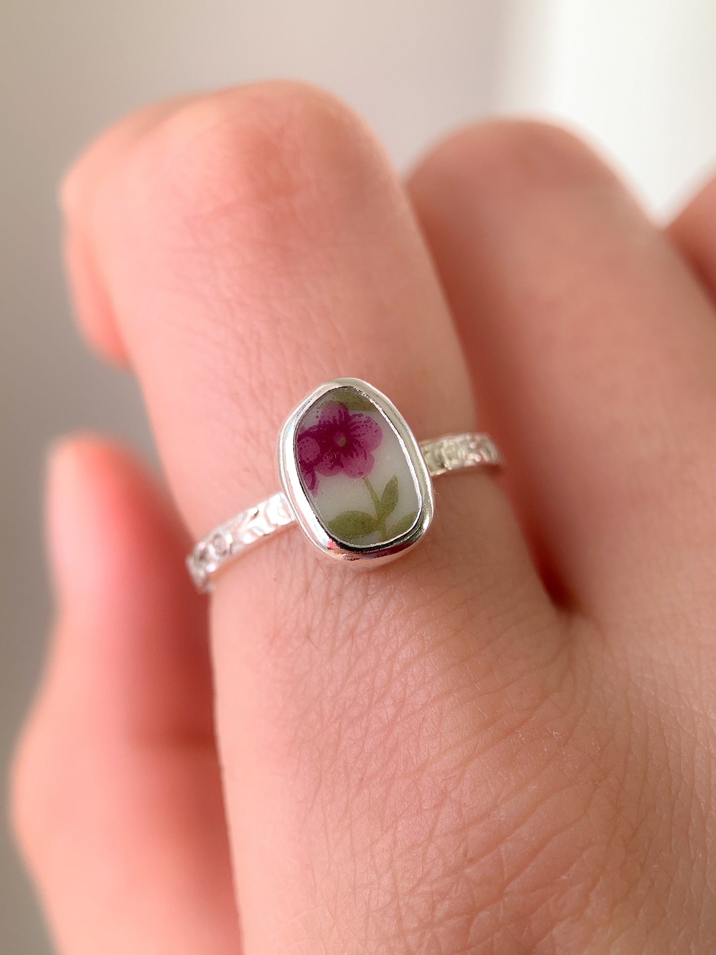 Upcycled Pottery Ring (US 6.75)