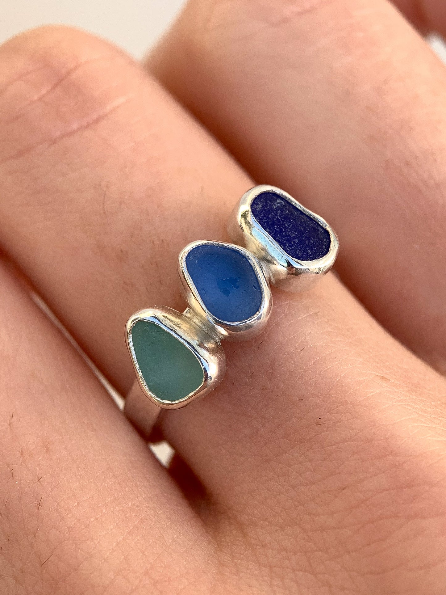 Multi-Sea Glass Ring (US 8)