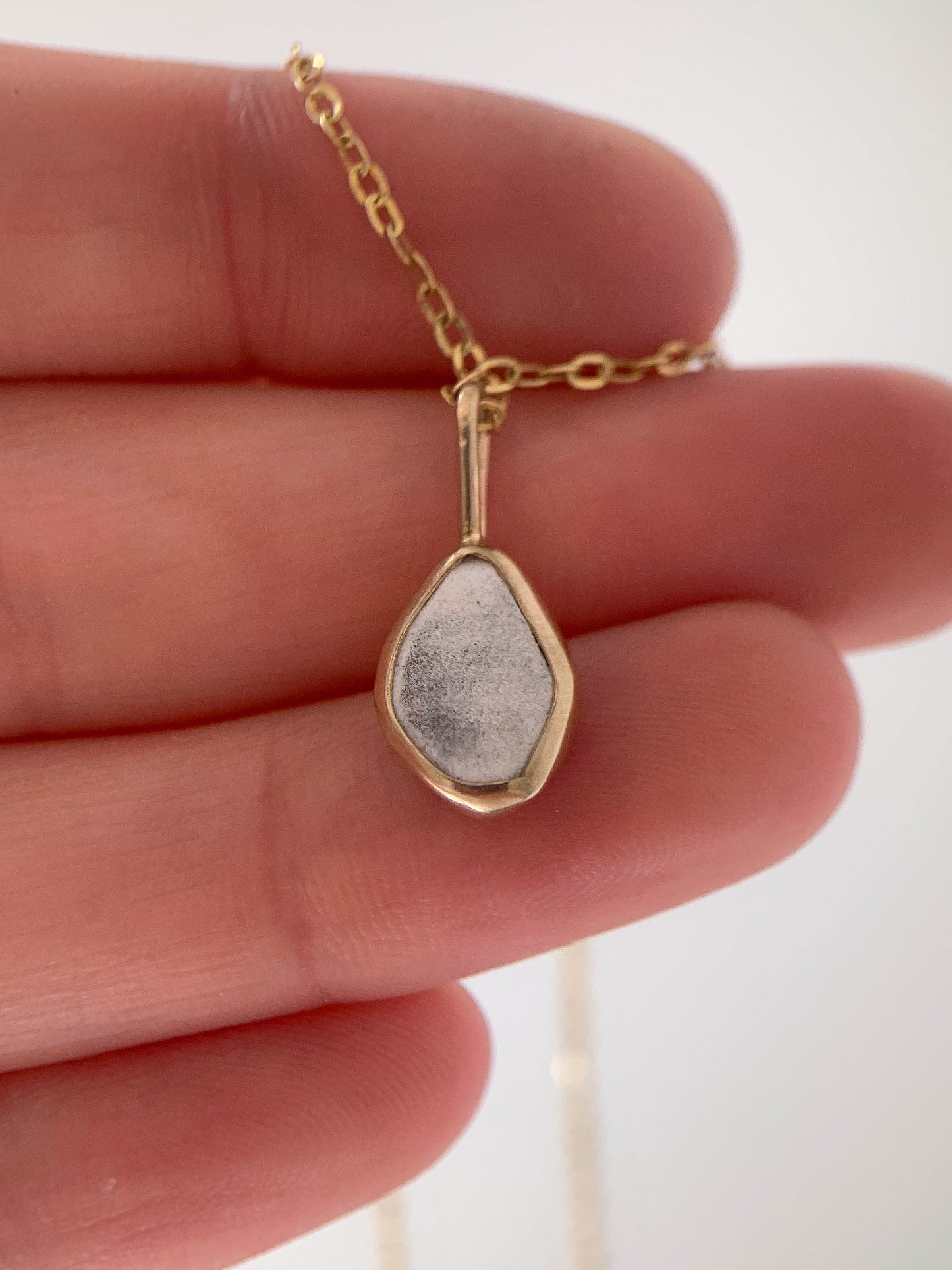 Upcycled Pottery Pendant in Gold (No Chain)