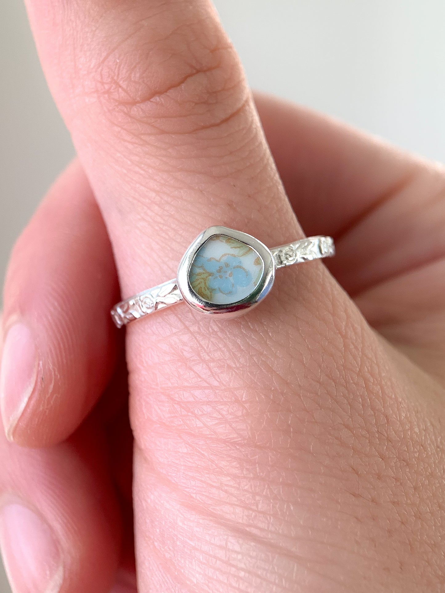 Upcycled Pottery Ring (US 9.75)