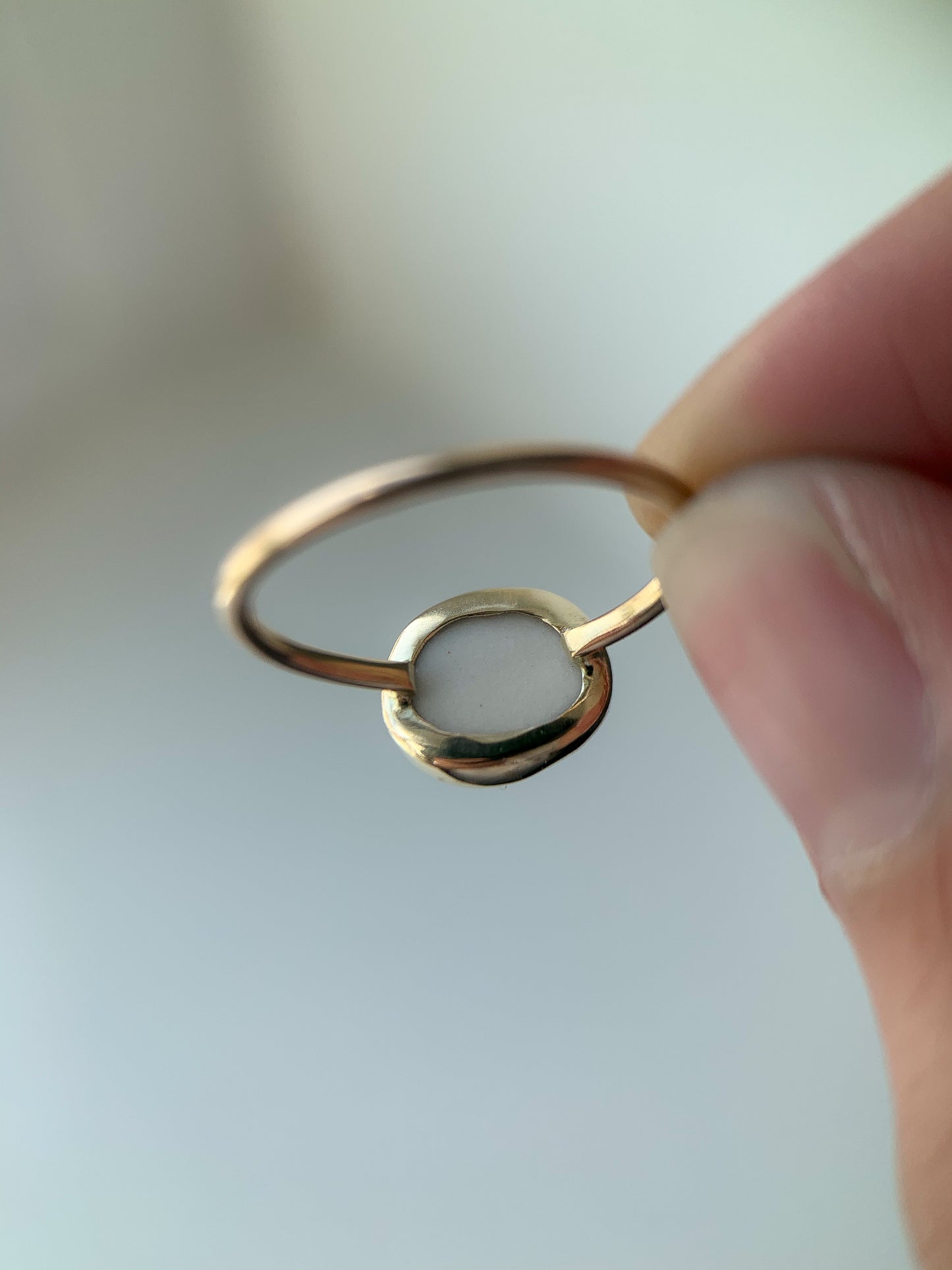 Upcycled Pottery Ring in Gold (US 5)