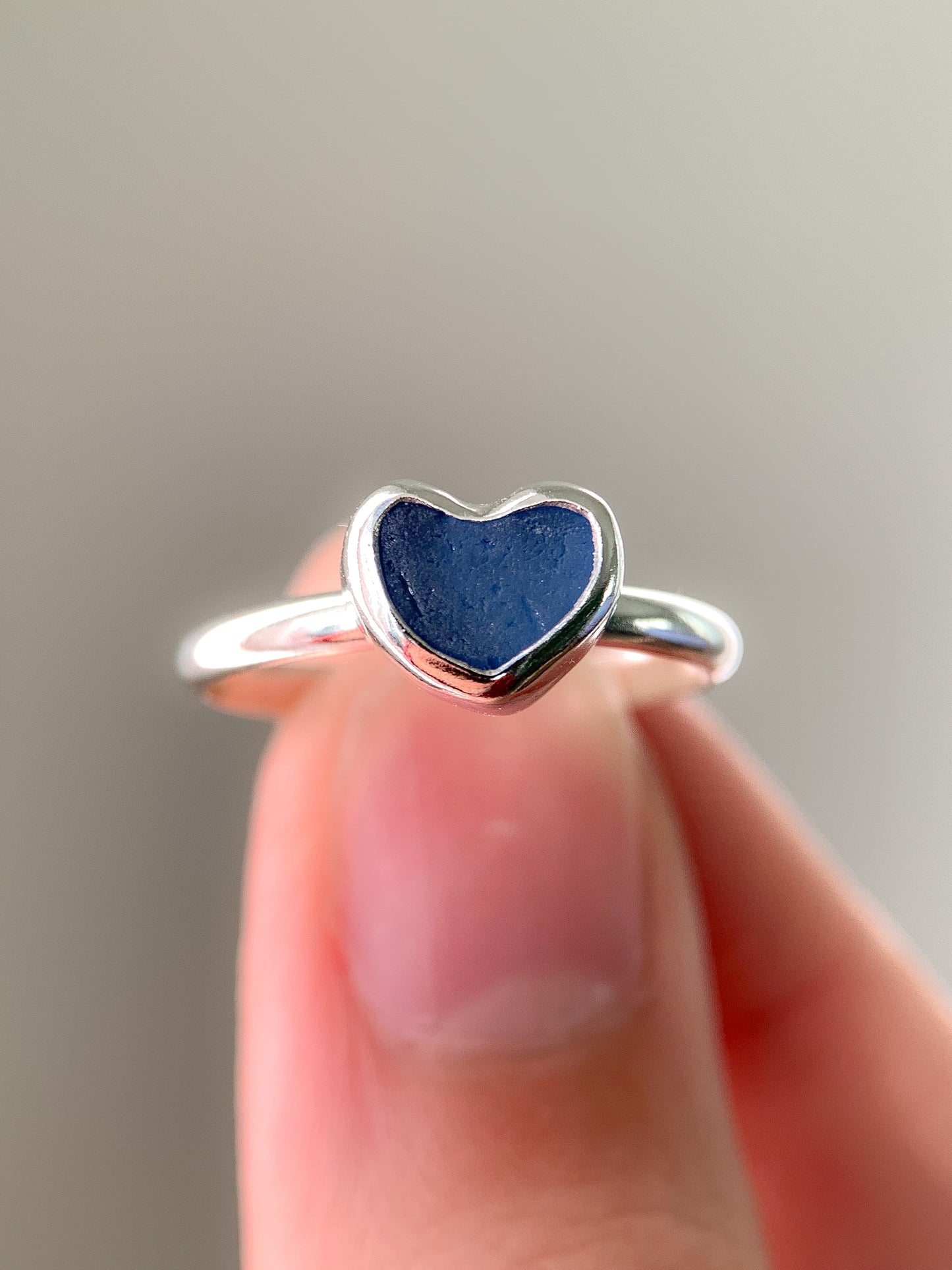 Sea Glass Heart Ring (US 6.25)