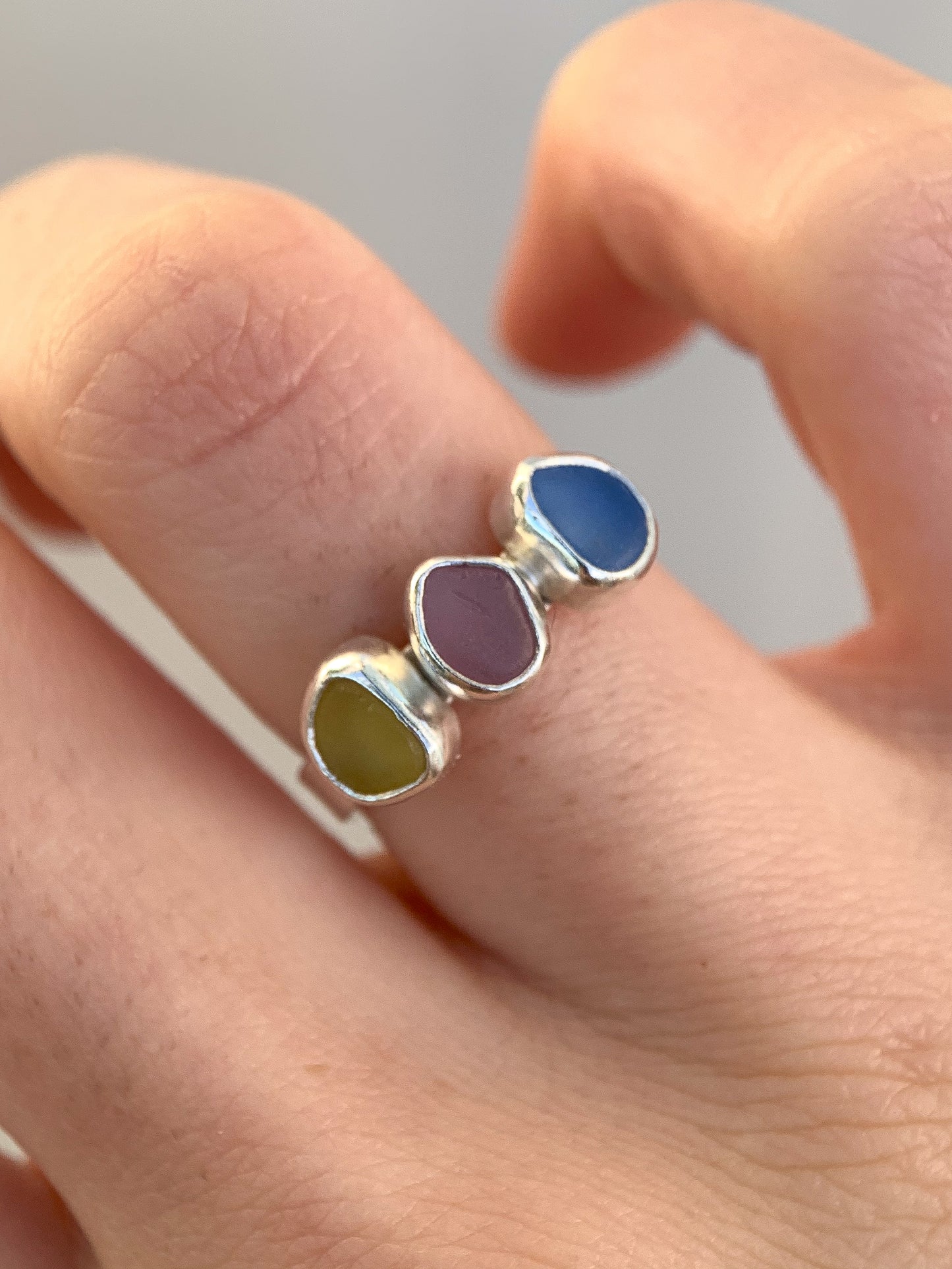 Multi-Sea Glass Ring (US 5.75)