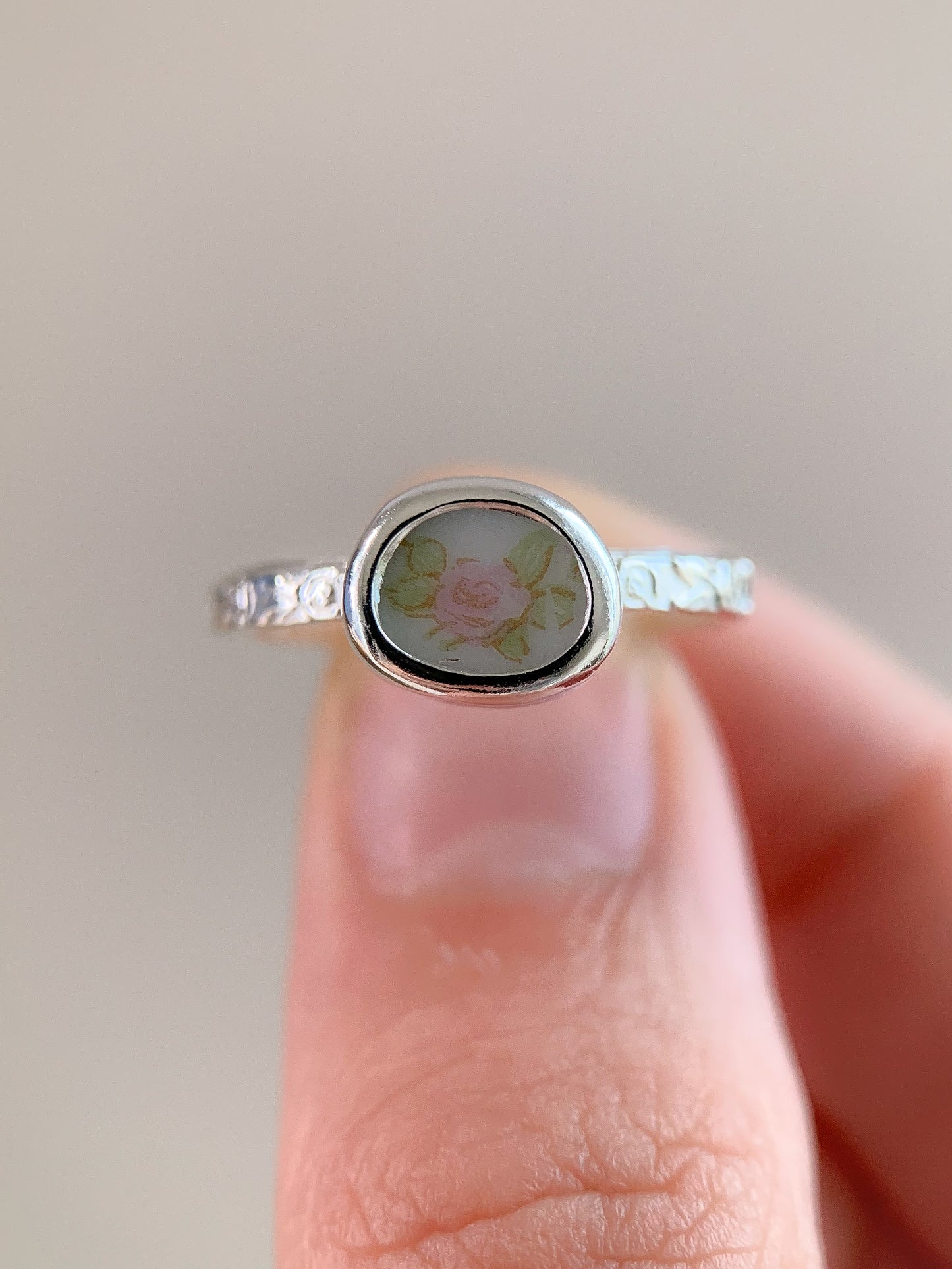 Upcycled Pottery Ring (US 7)