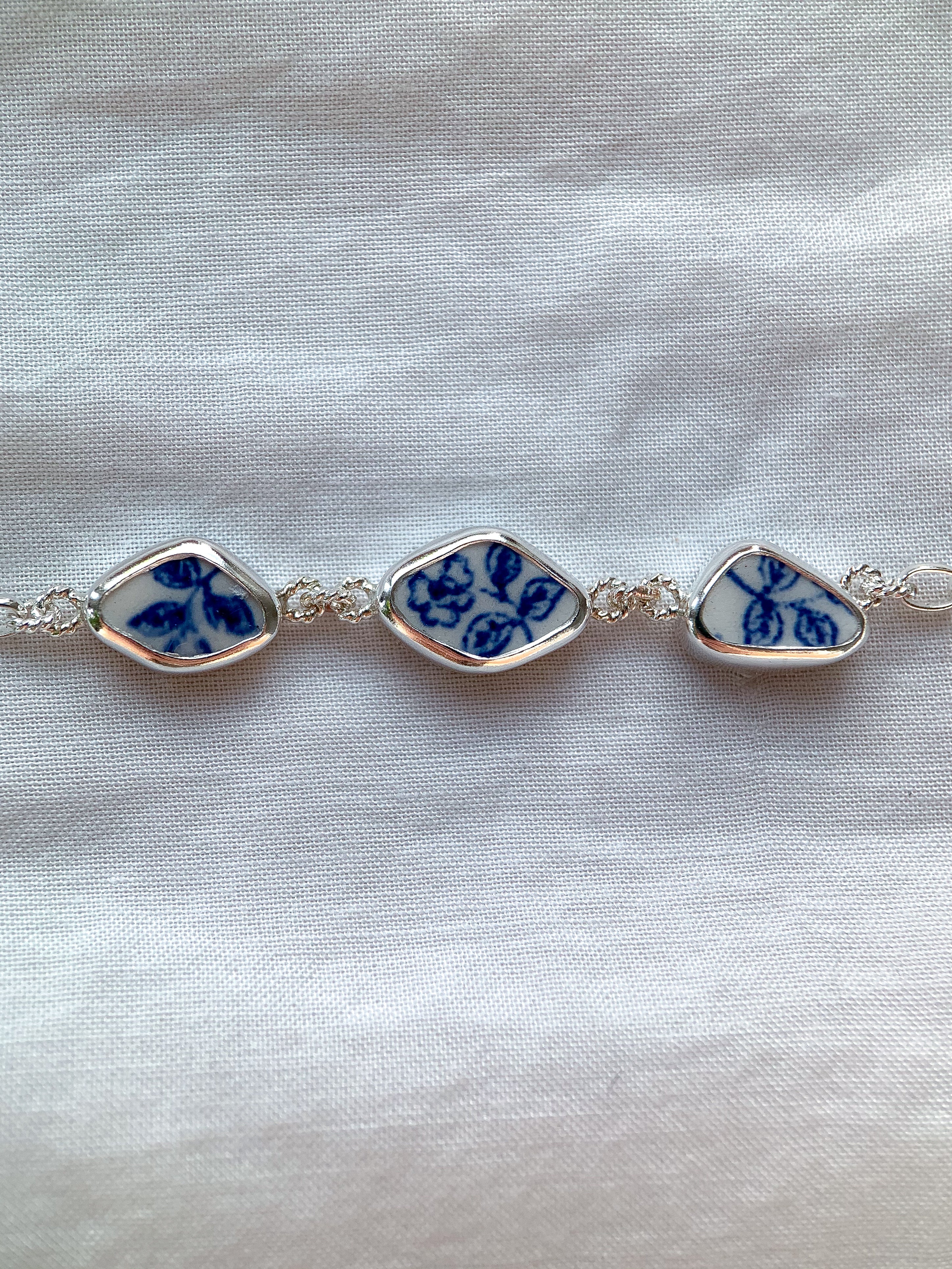 Upcycled Pottery Bracelet (adjustable)