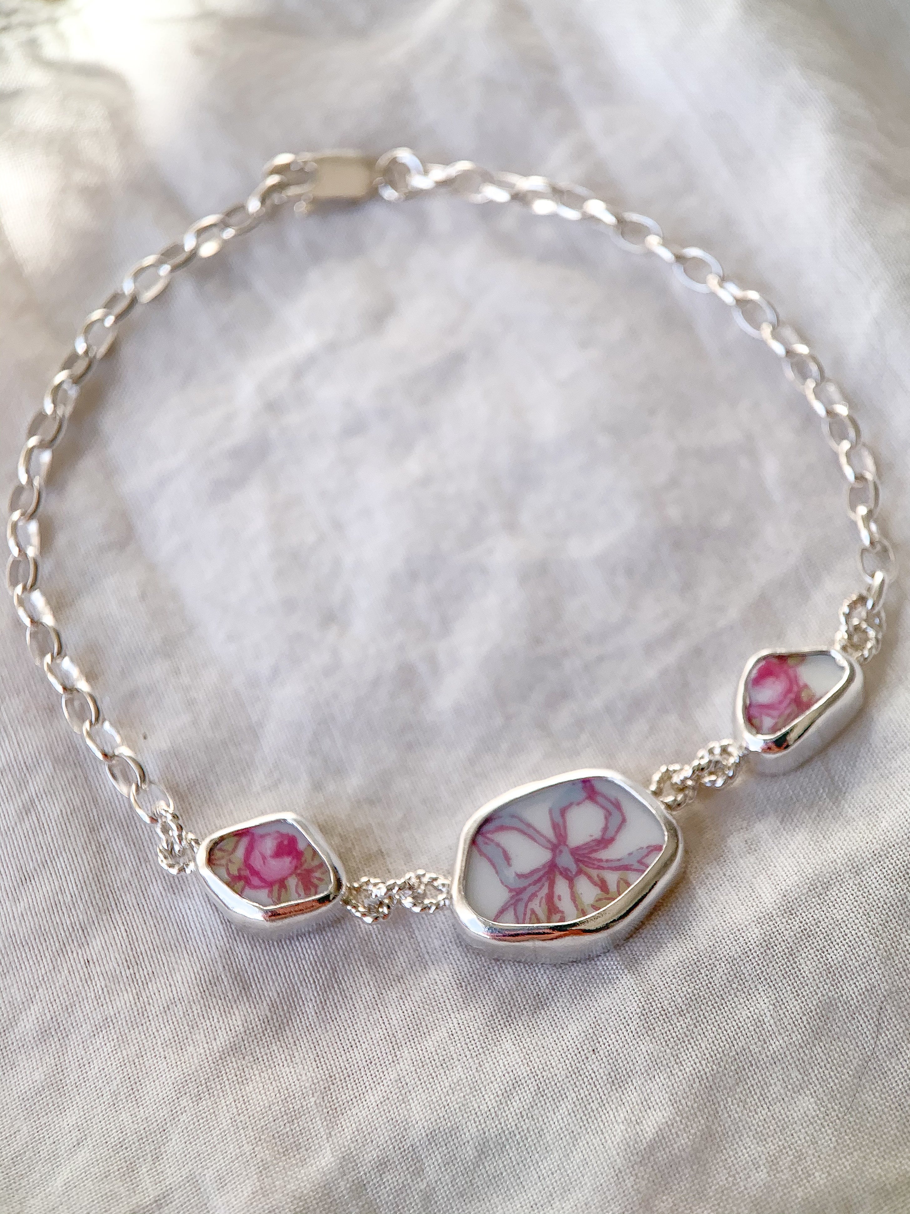 Upcycled Pottery Bracelet (adjustable)