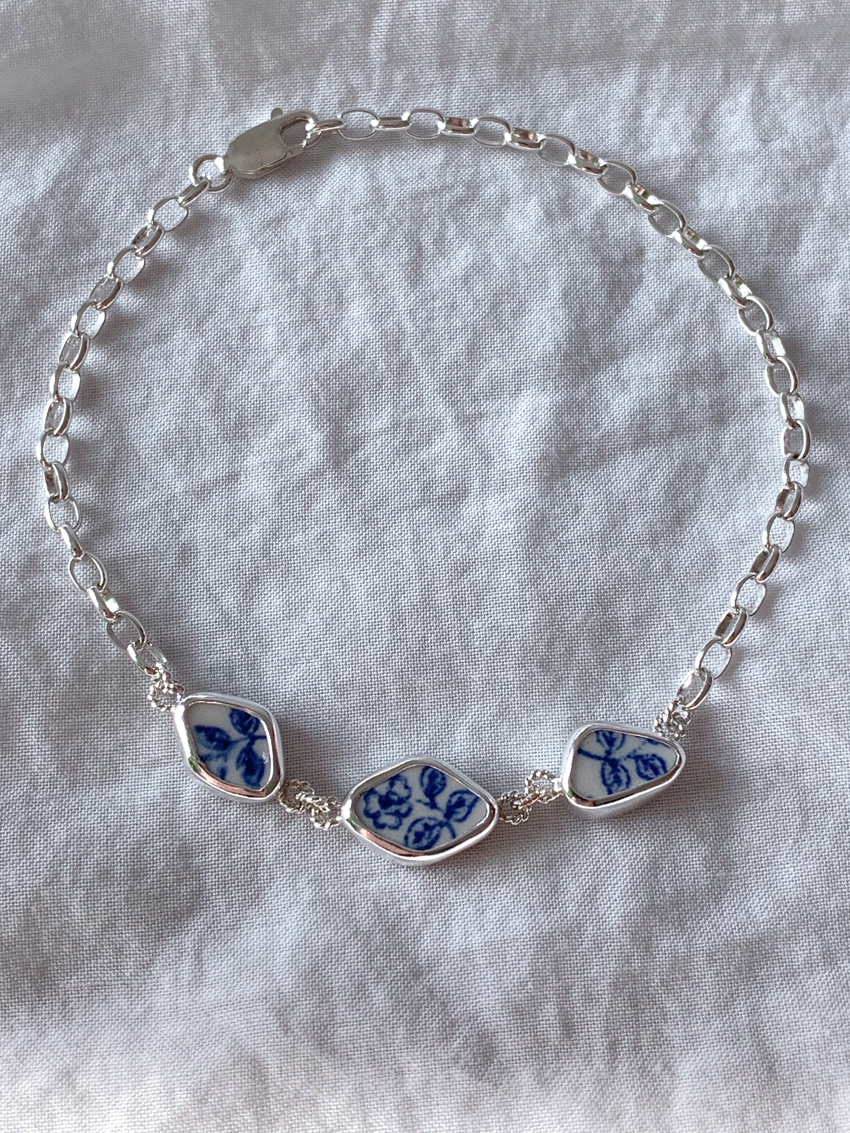 Upcycled Pottery Bracelet (adjustable)