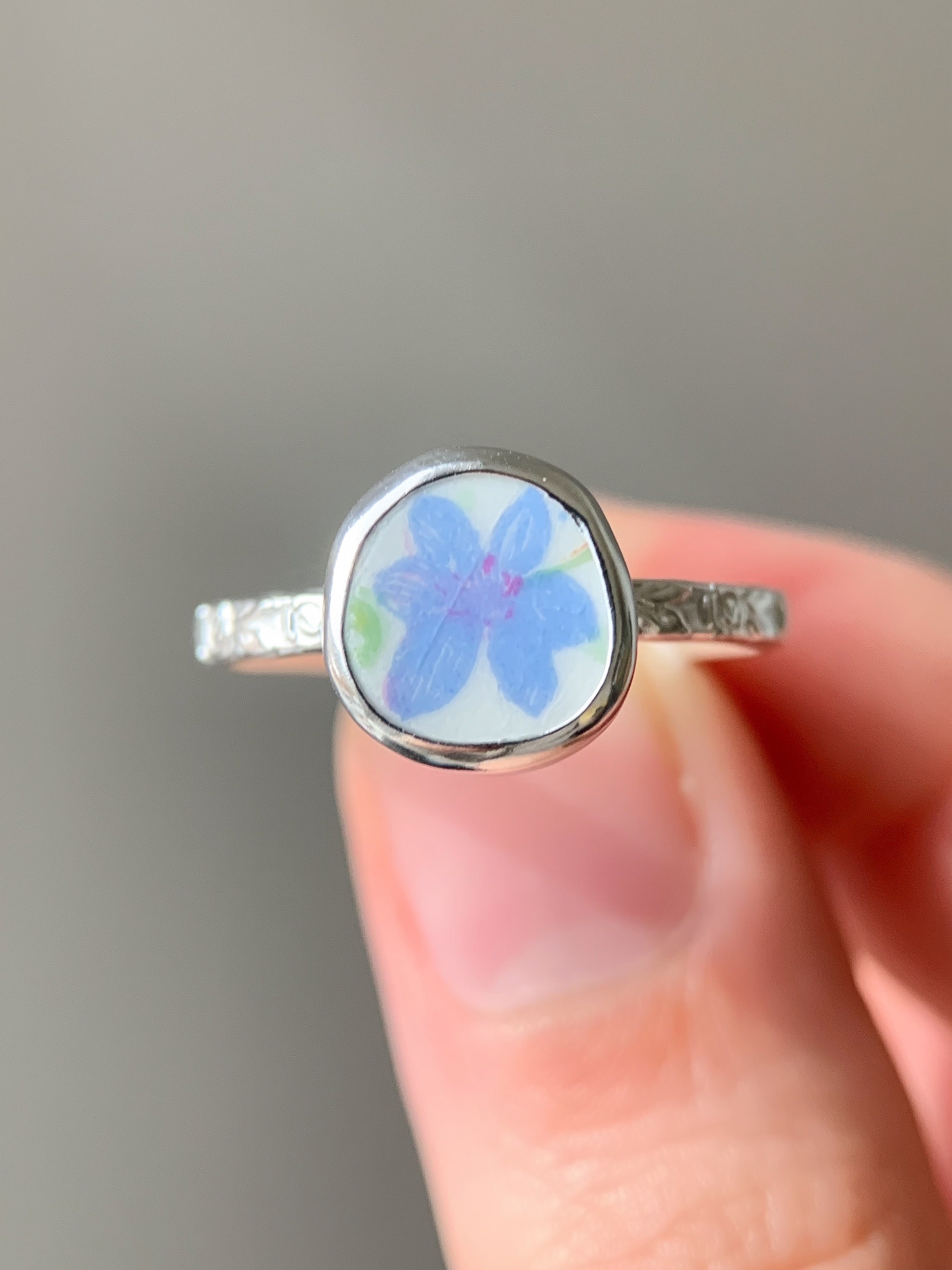 Upcycled Pottery Ring (US 8.25)