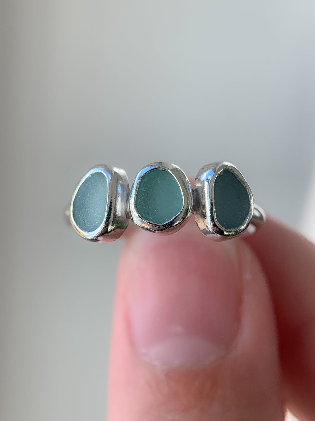 Multi-Sea Glass Ring (US 7.5)