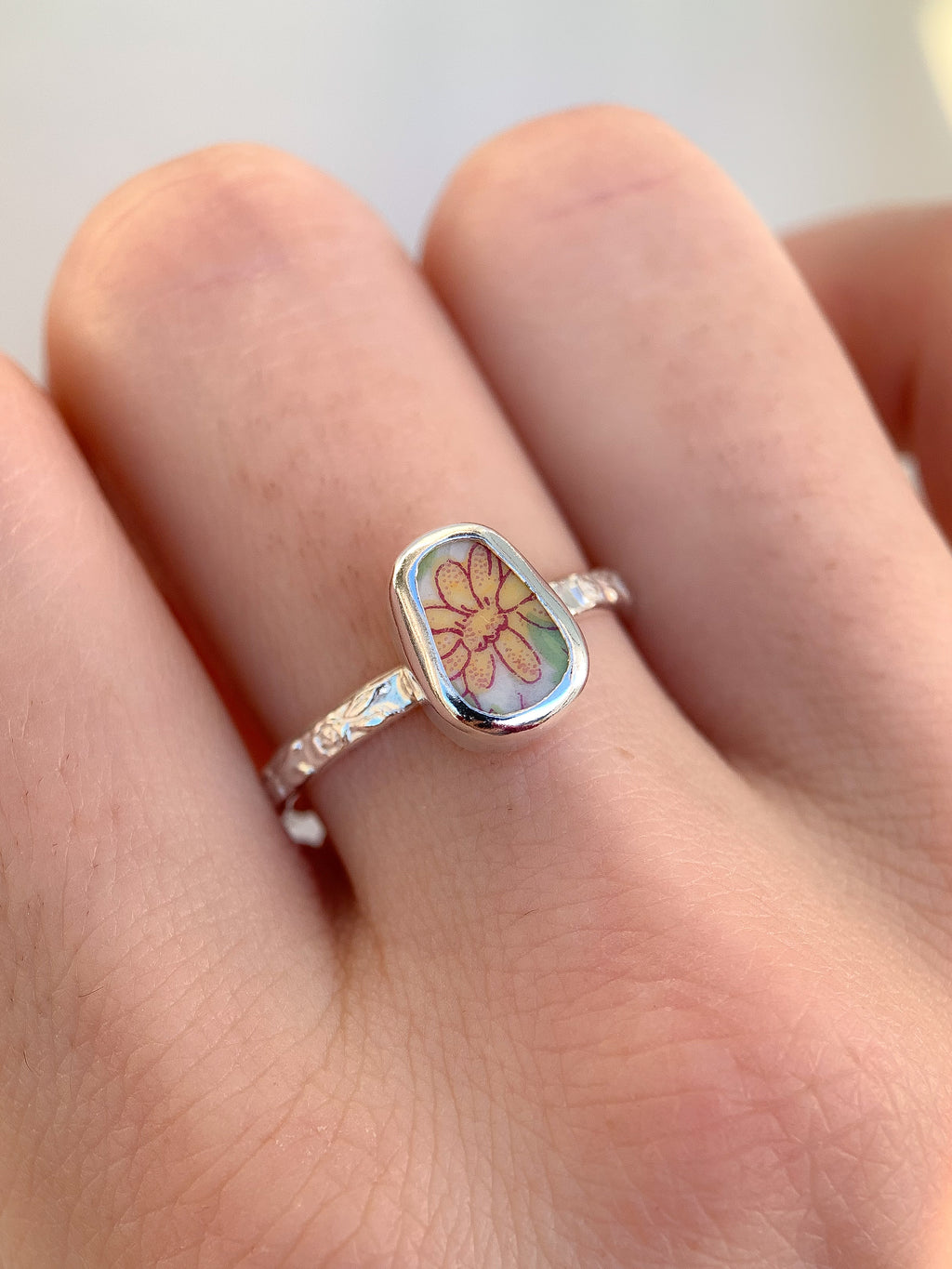Upcycled Pottery Ring (US 8.25)