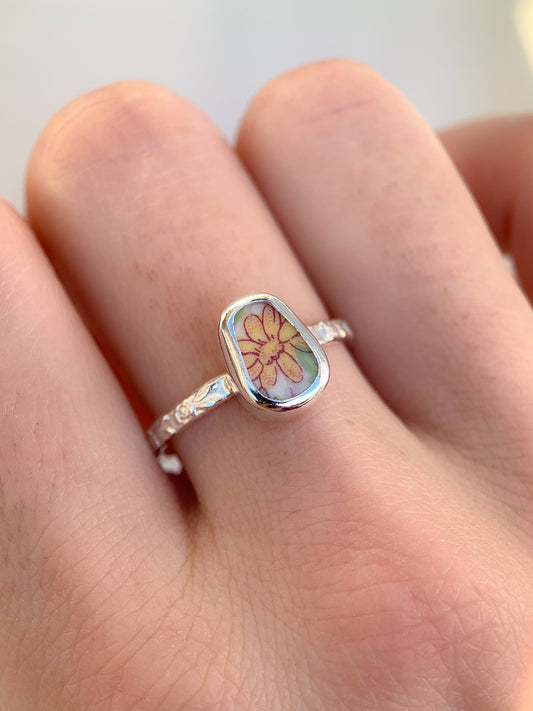 Upcycled Pottery Ring (US 8.25)