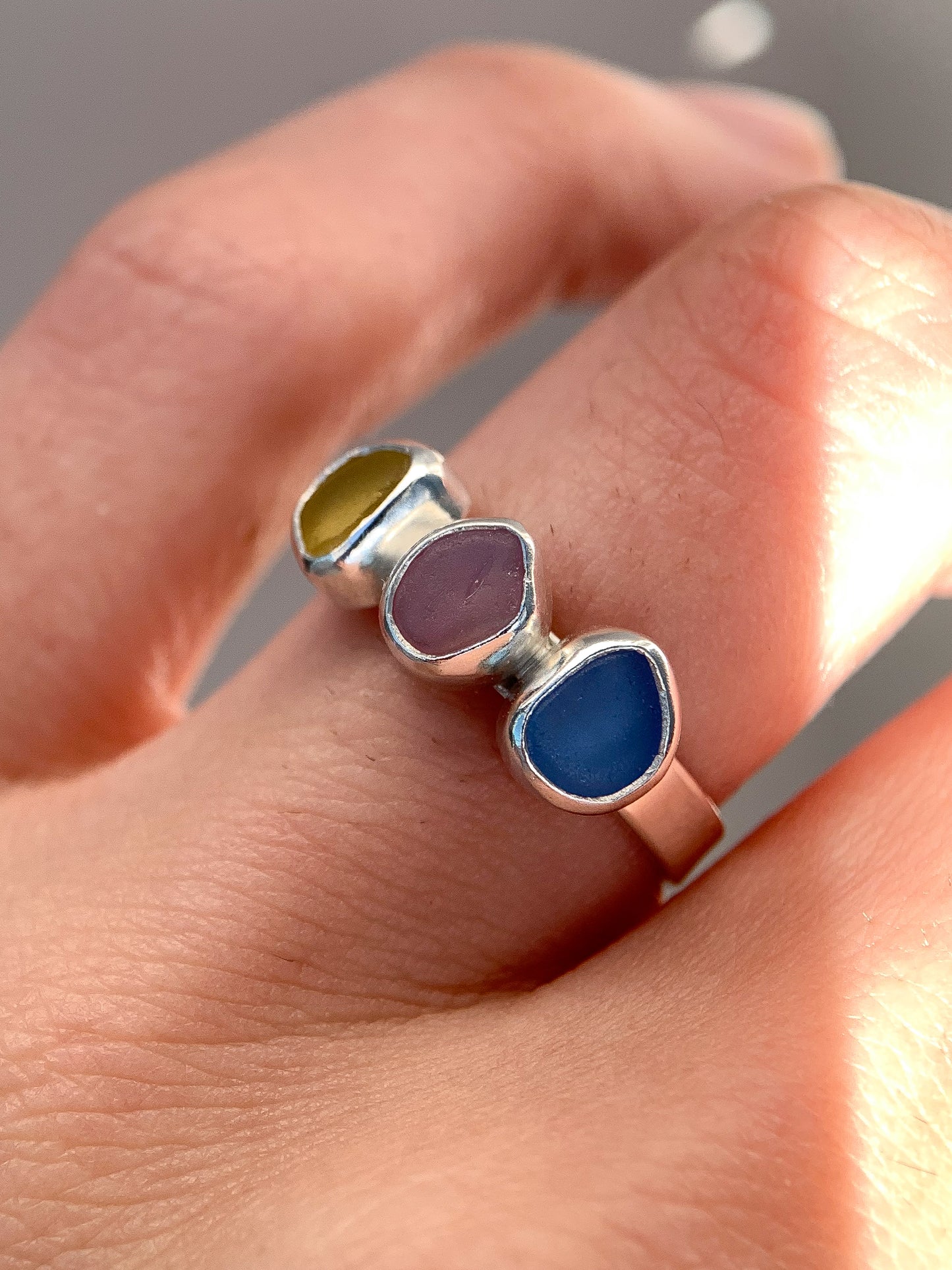 Multi-Sea Glass Ring (US 5.75)
