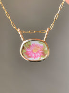 Upcycled Pottery Pendant in Gold (No Chain)