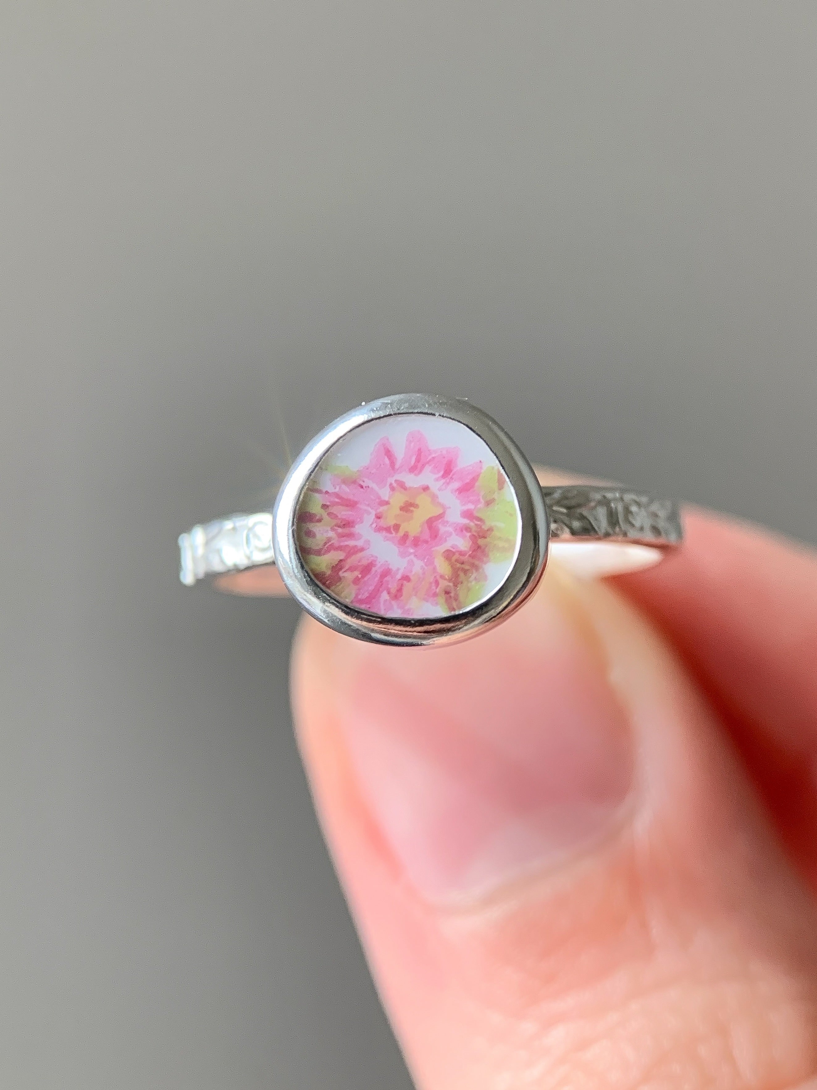 Upcycled Pottery Ring (US 6.75)