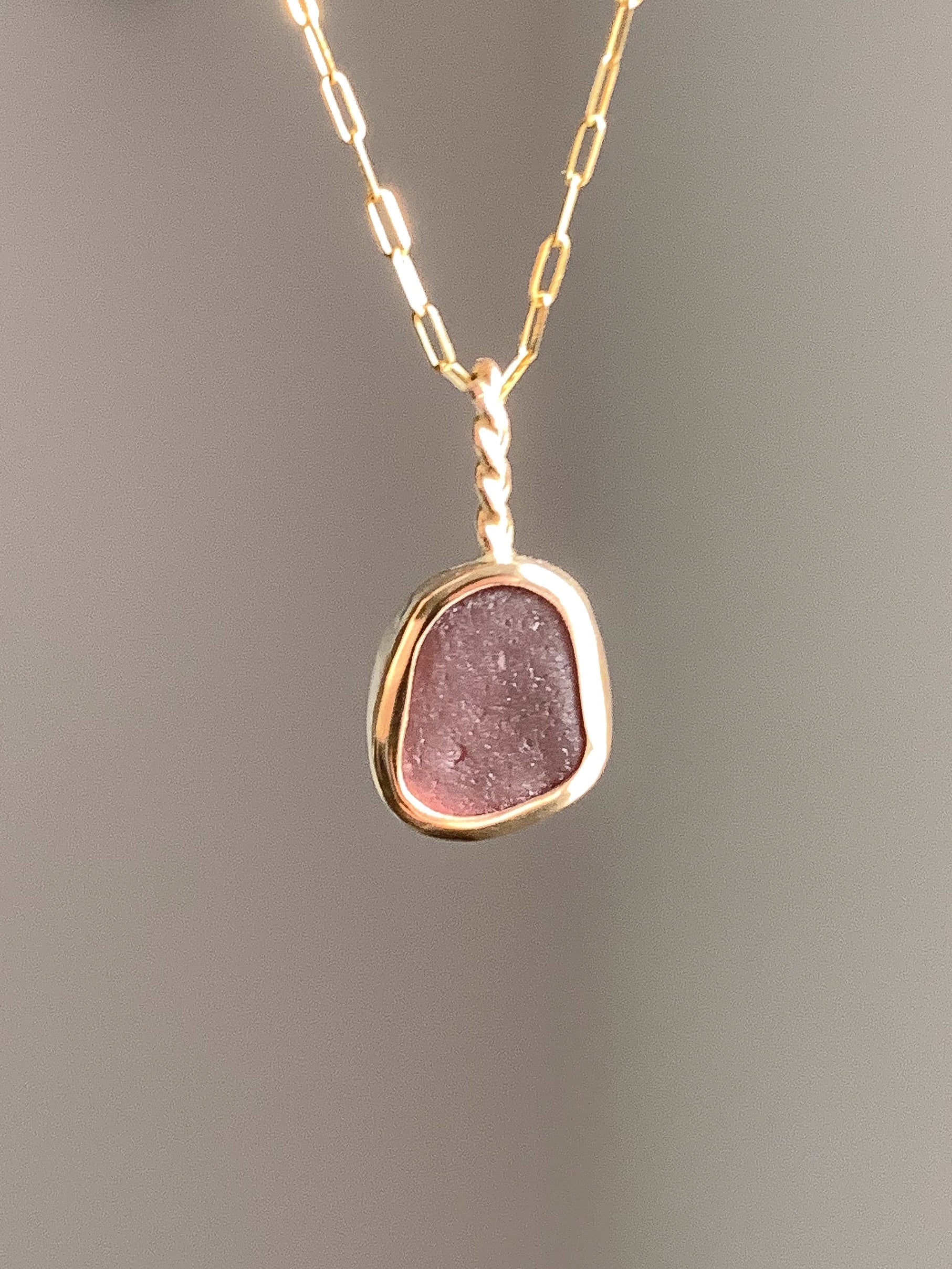 Sea Glass Pendant in Gold (No chain)