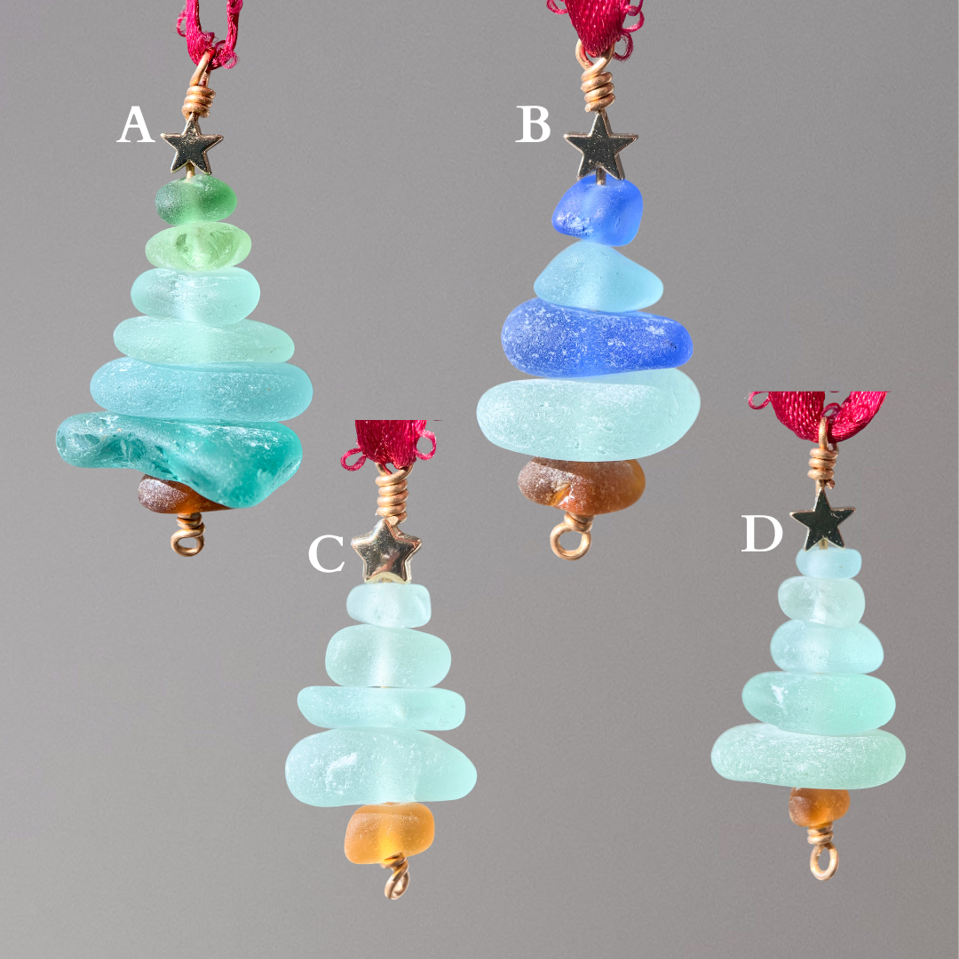 Sea Glass Tree Ornaments 🎄