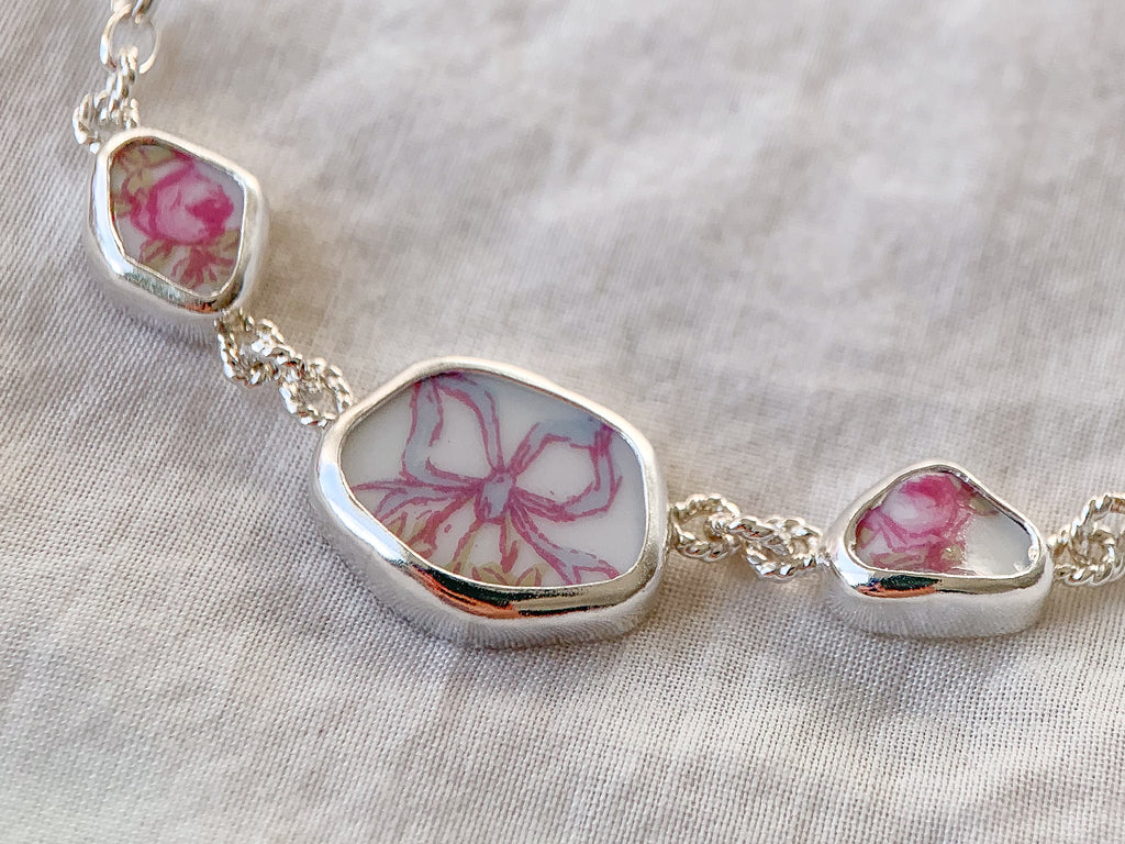 Upcycled Pottery Bracelet (adjustable)