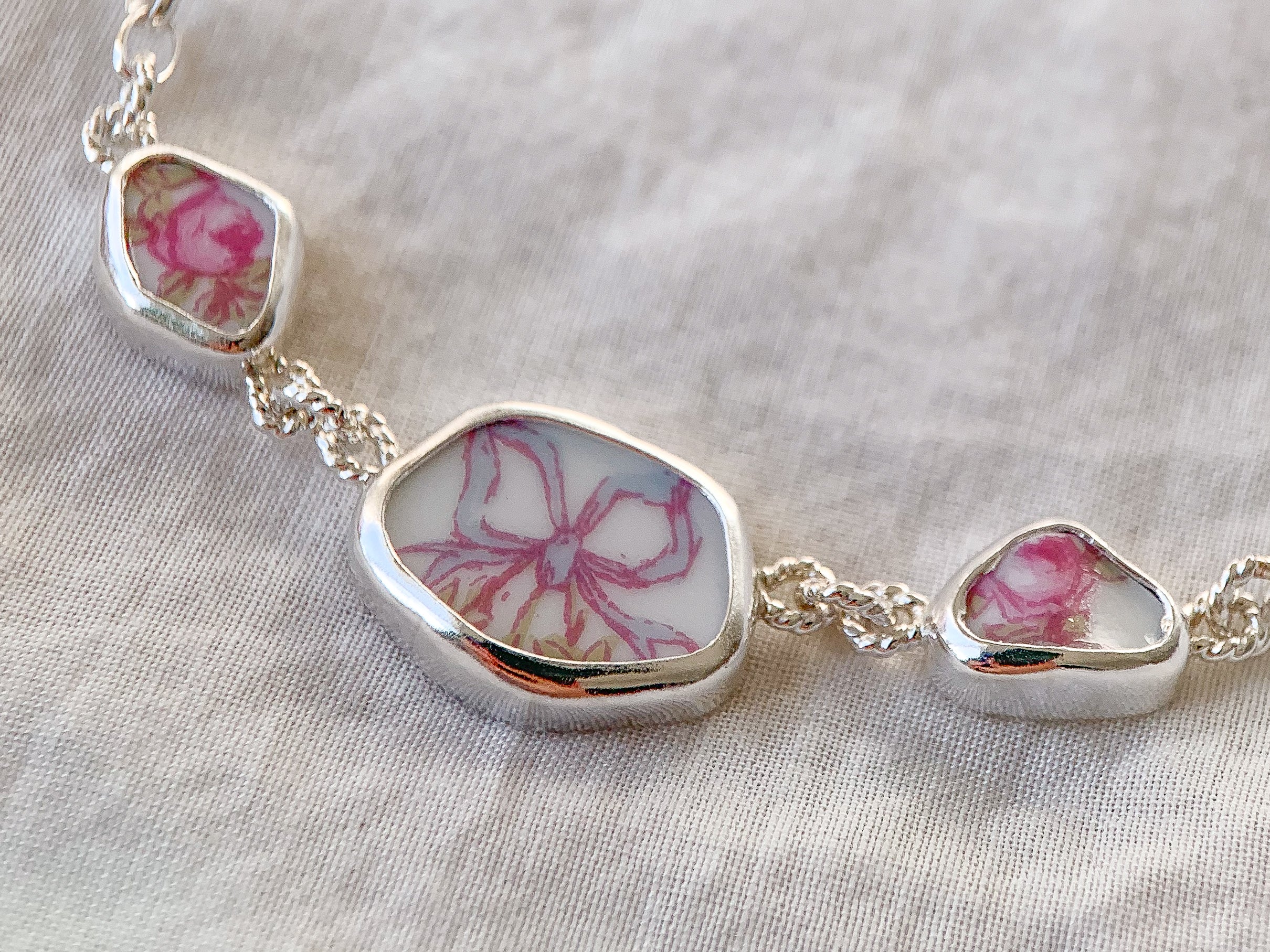 Upcycled Pottery Bracelet (adjustable)