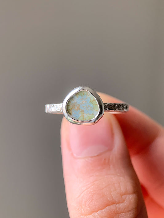 Upcycled Pottery Ring (US 8.5)