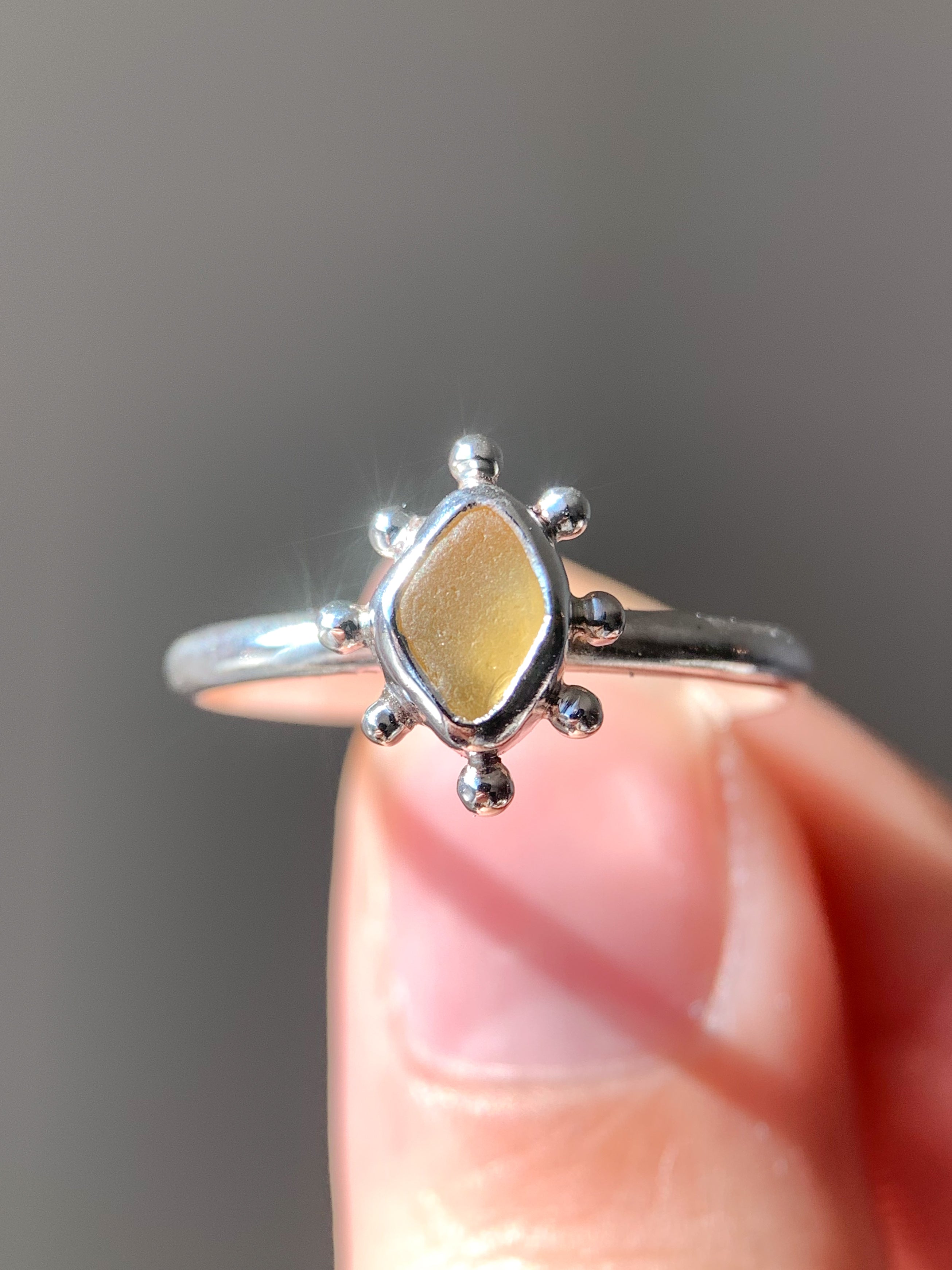 Sea Glass Sun Ring (US 8.5)