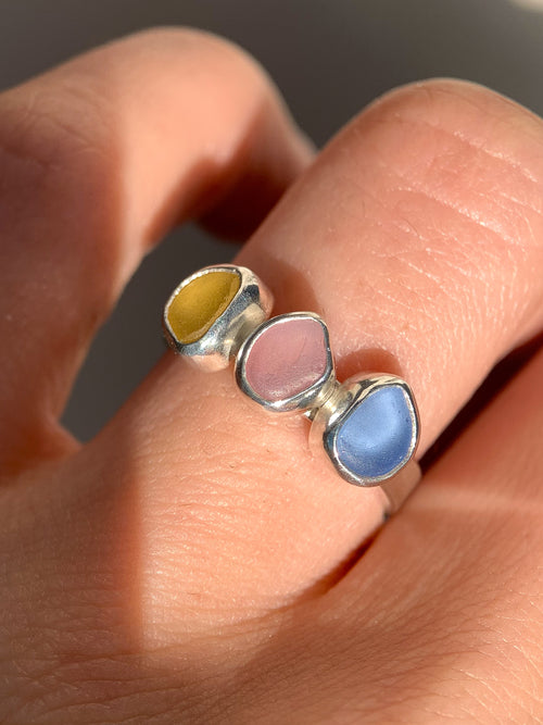 Multi-Sea Glass Ring (US 5.75)