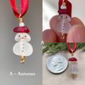 Sea Glass *Mini* Snowman Ornament ⛄️