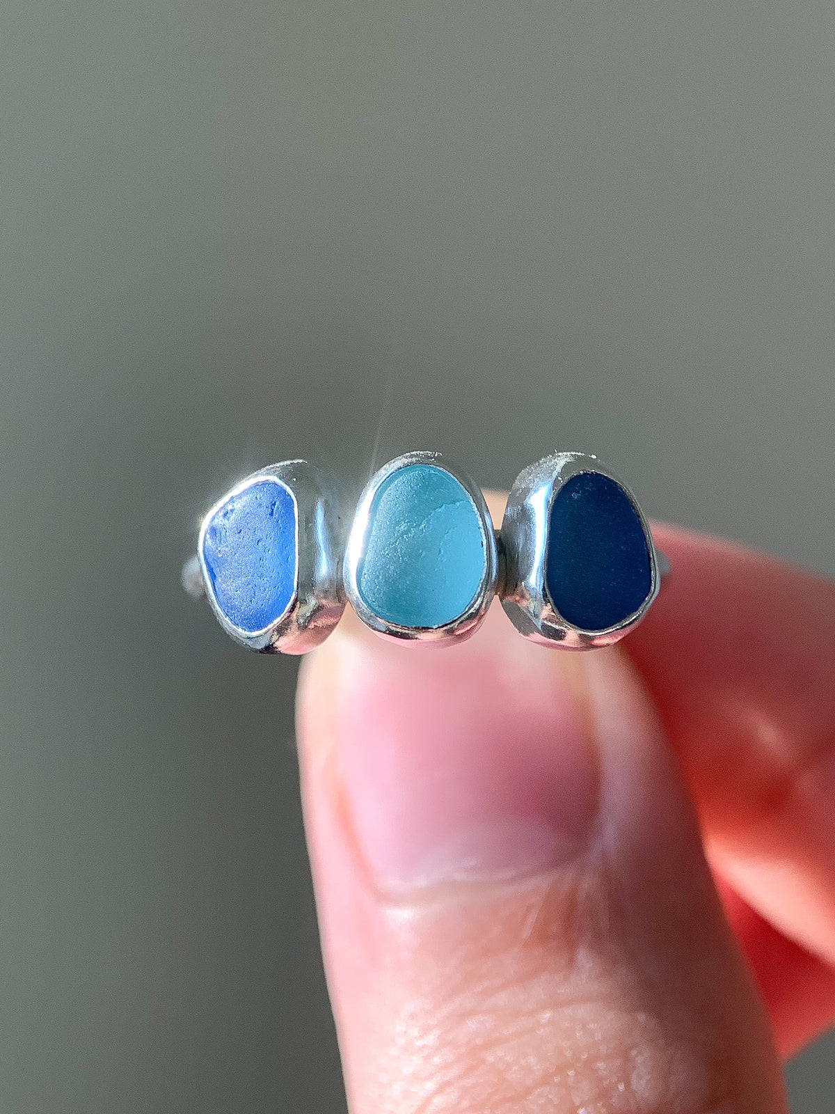 Multi-Sea Glass Ring (US 8.75)