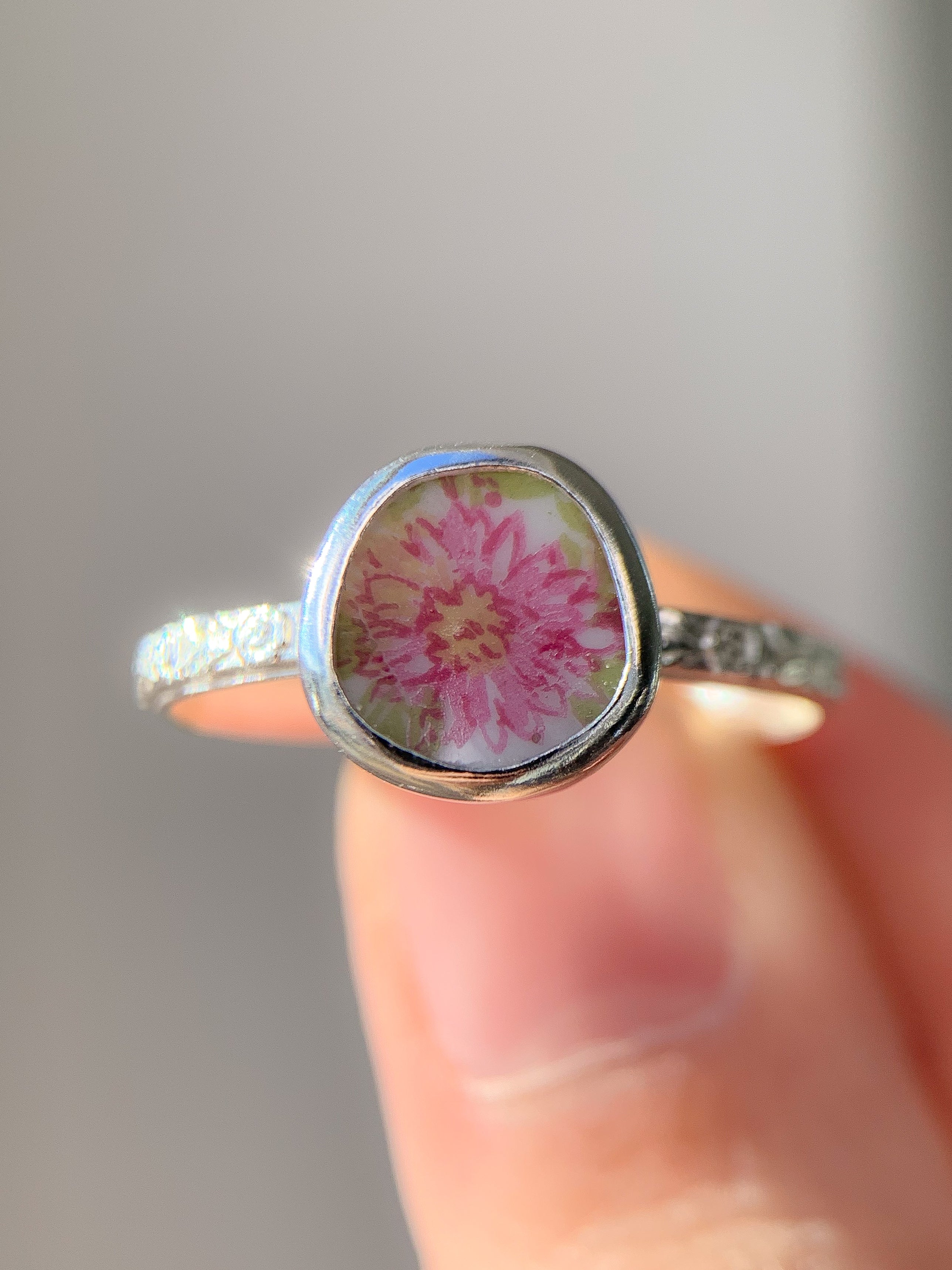 Upcycled Pottery Ring (US 10.75)