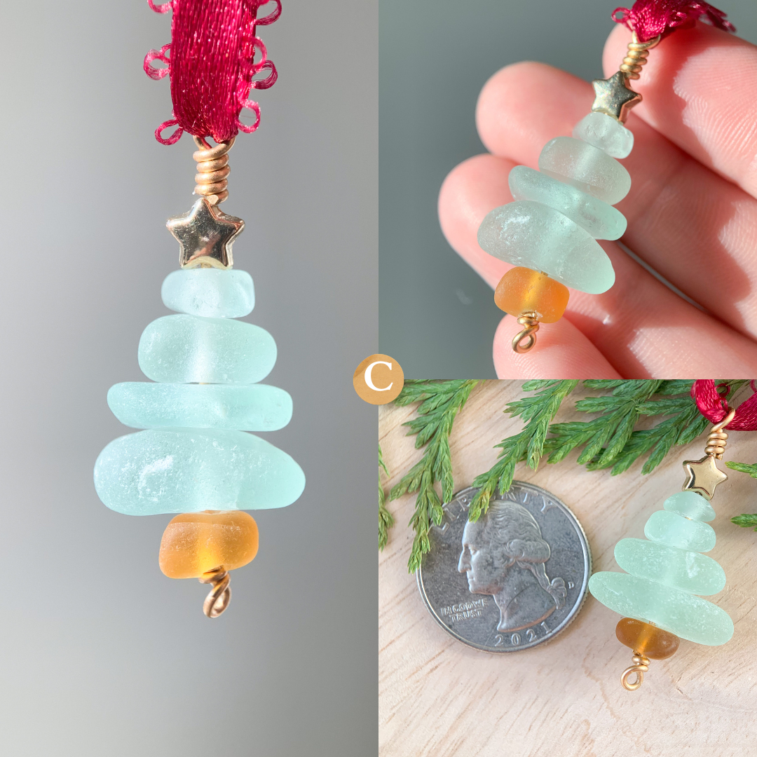 Sea Glass Tree Ornaments 🎄