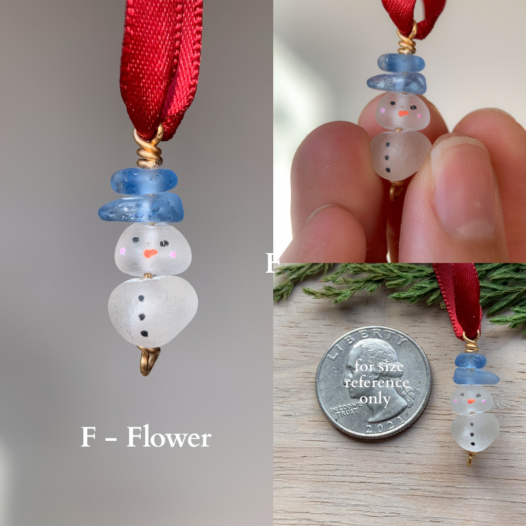 Sea Glass Snowman Ornament - Colorful ⛄️