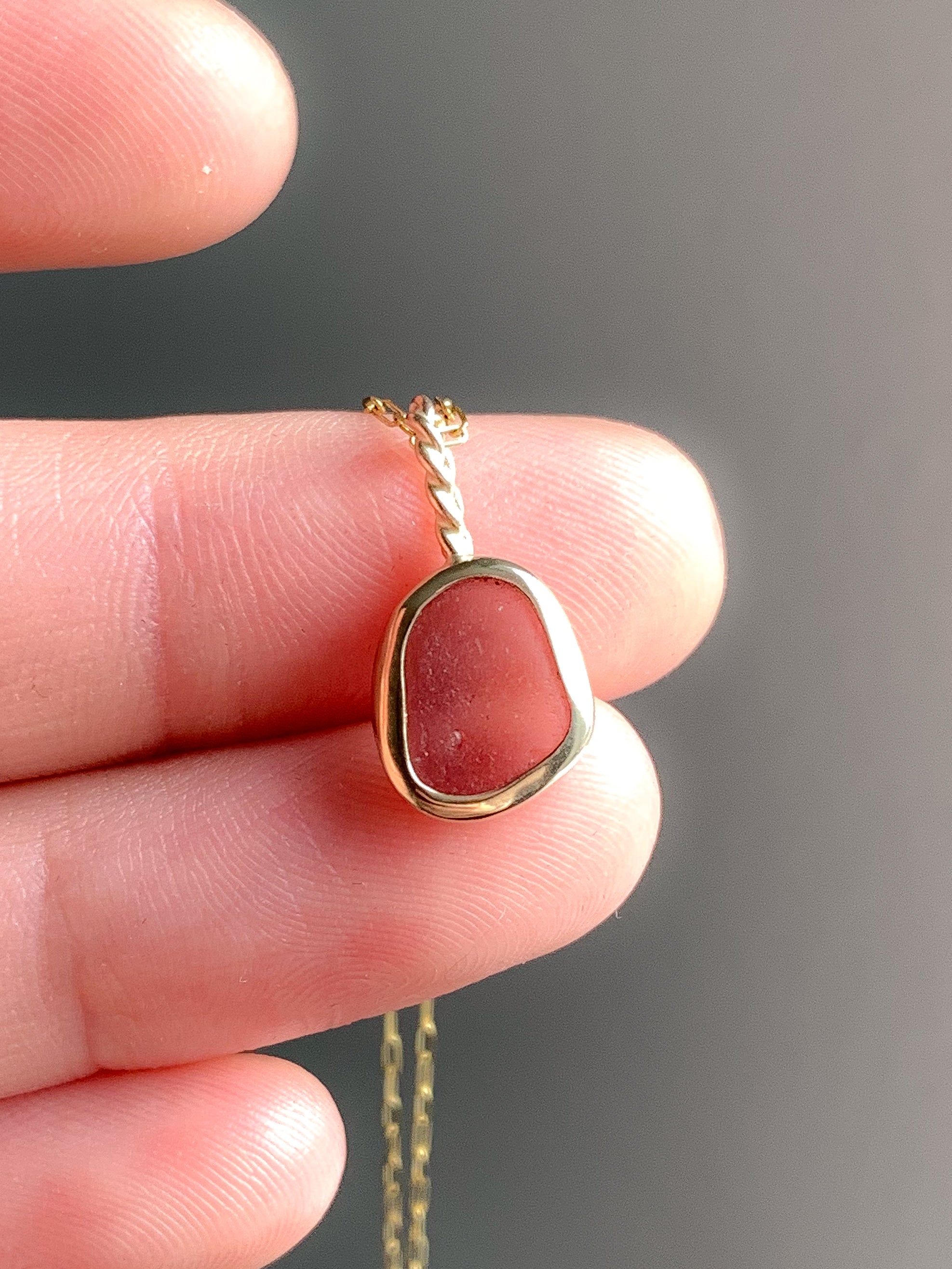 Sea Glass Pendant in Gold (No chain)
