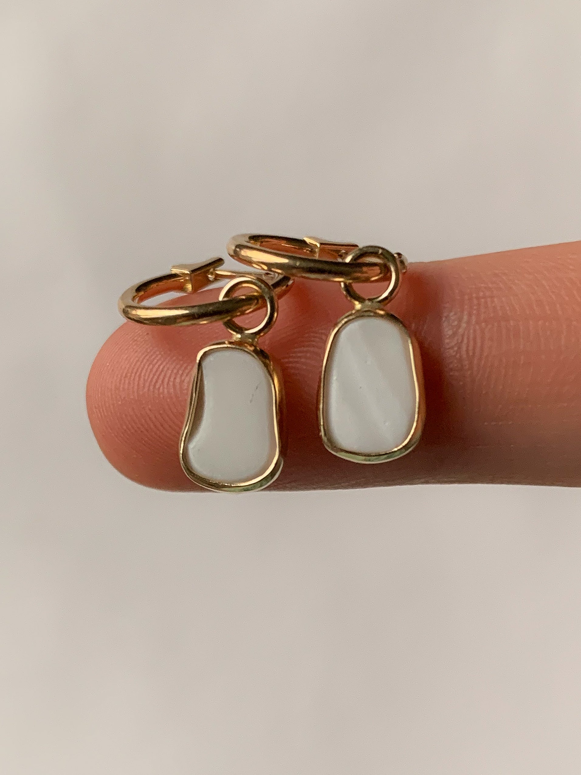 Upcycled Pottery Earrings in Gold