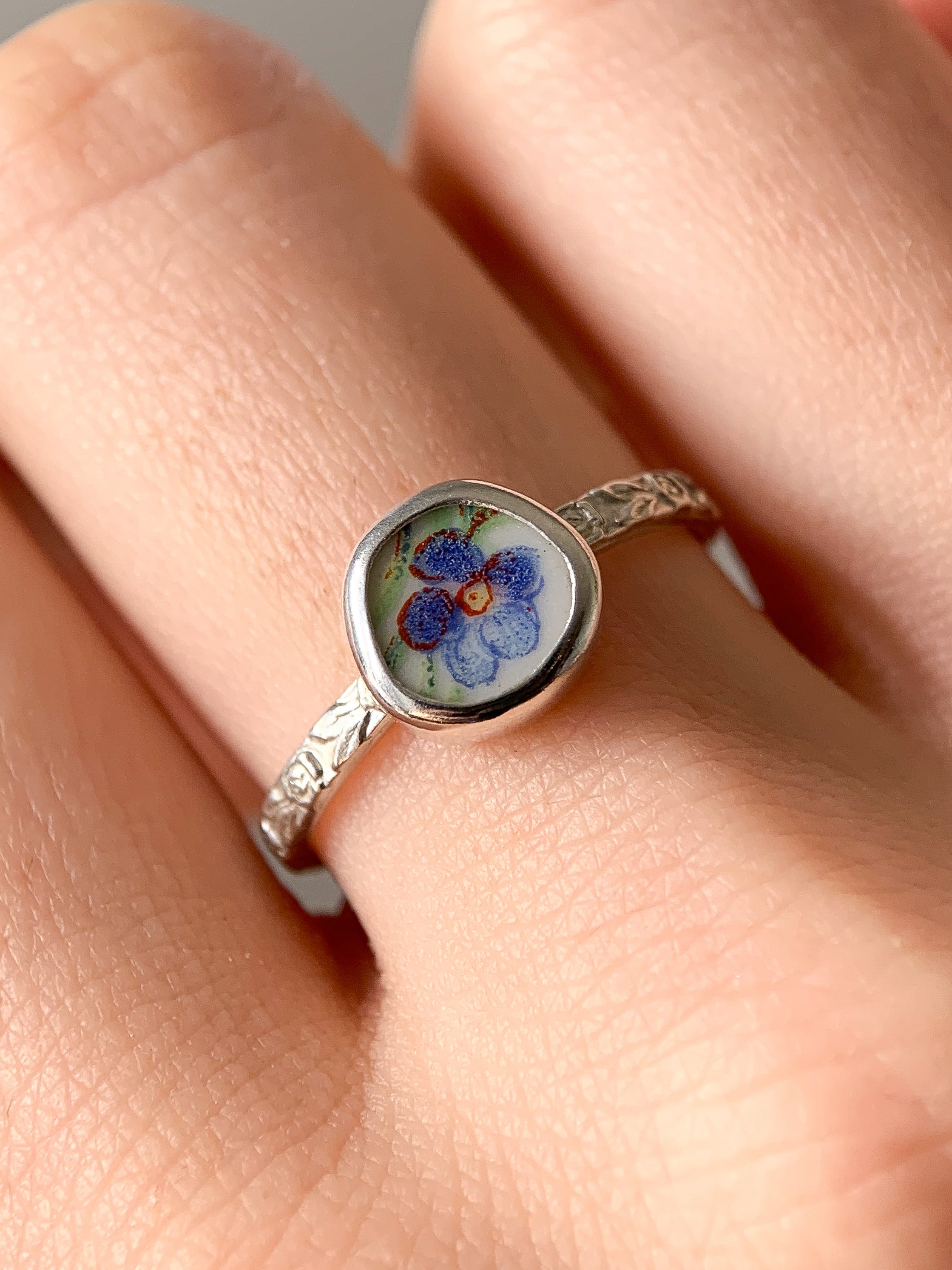 Upcycled Pottery Ring (US 7.5)