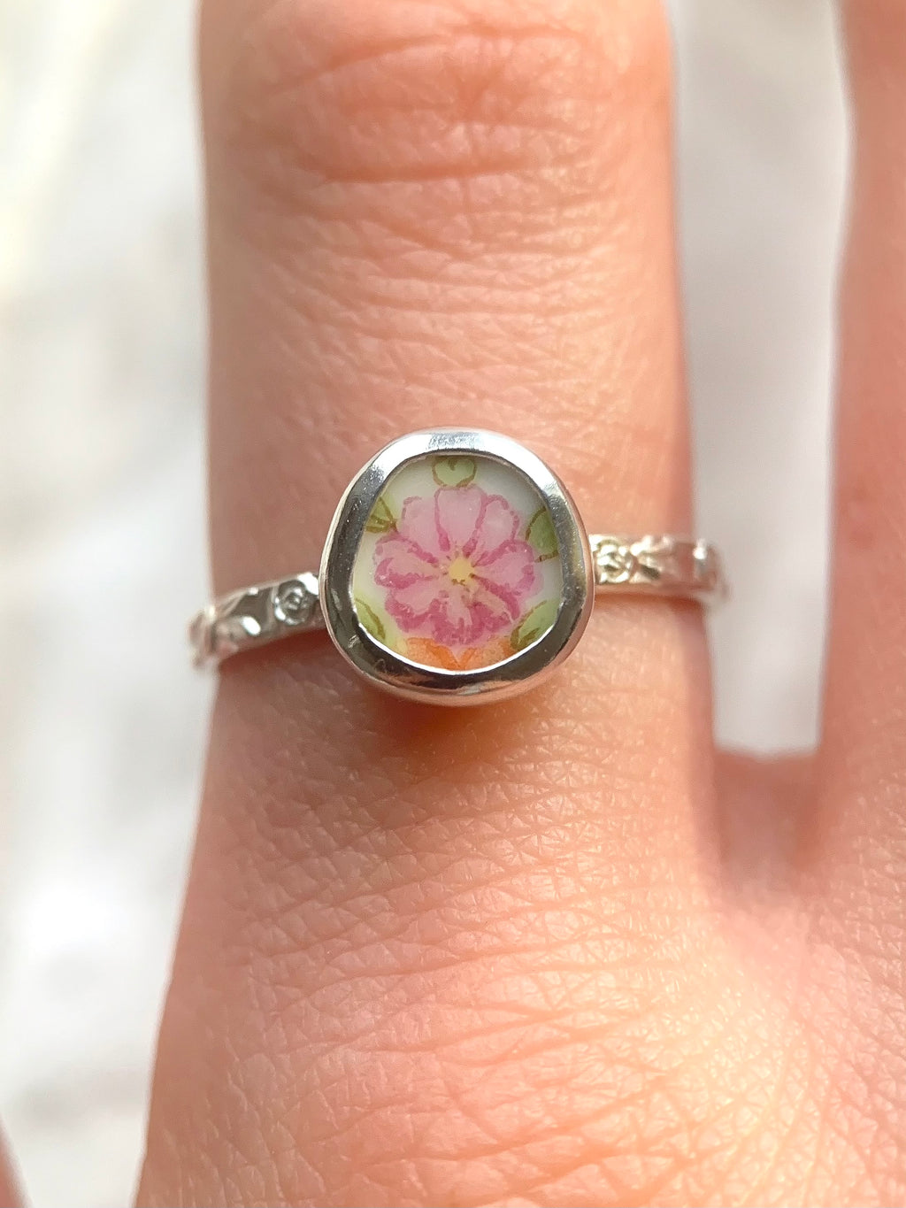 Upcycled Pottery Ring (US 7.5)