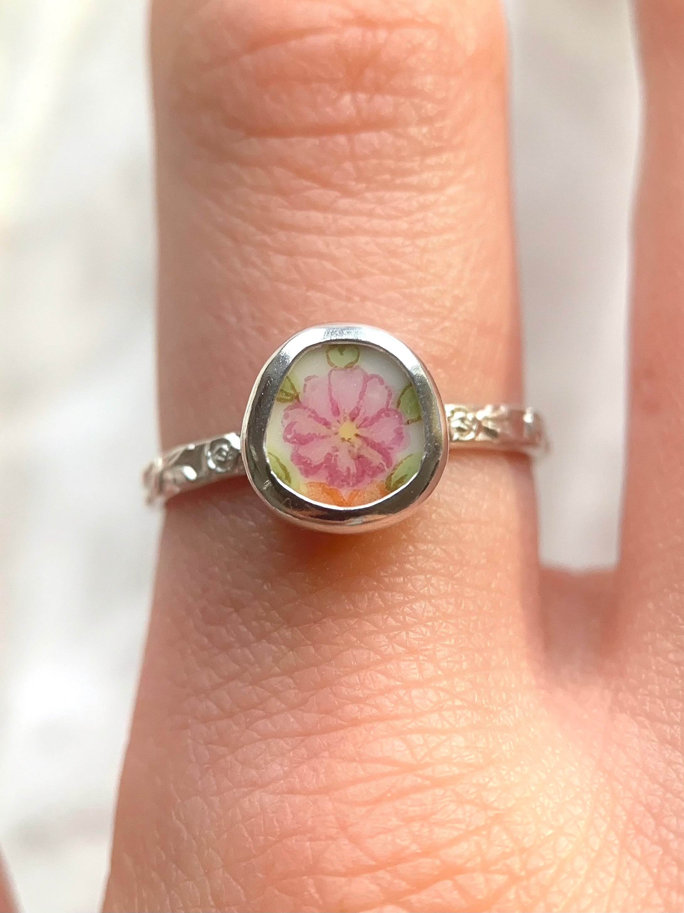 Upcycled Pottery Ring (US 7.5)