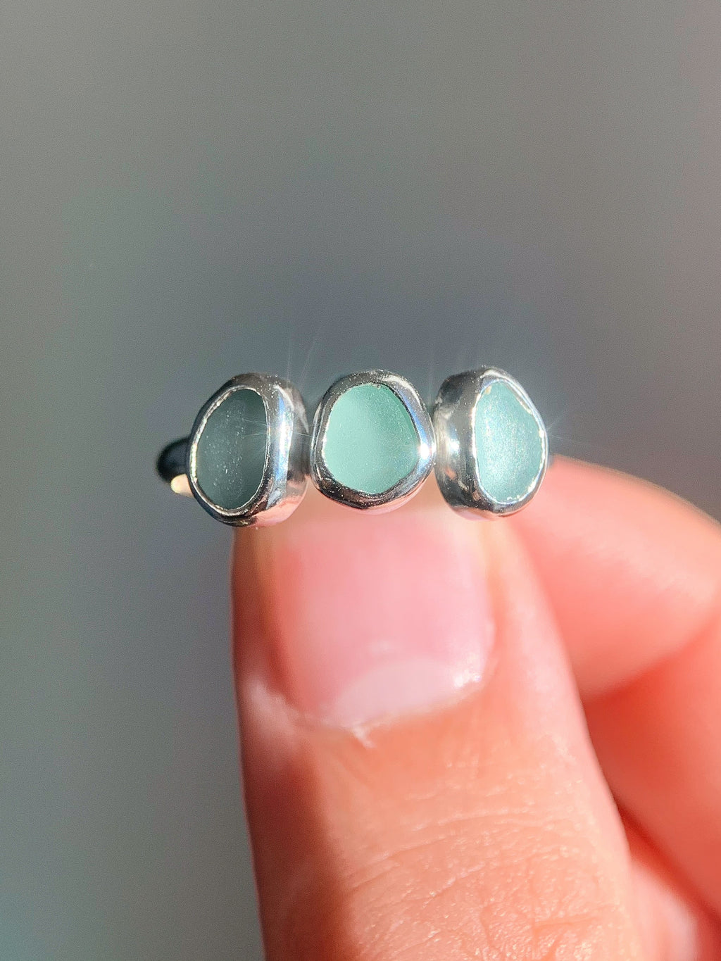Multi-Sea Glass Ring (US 7.5)