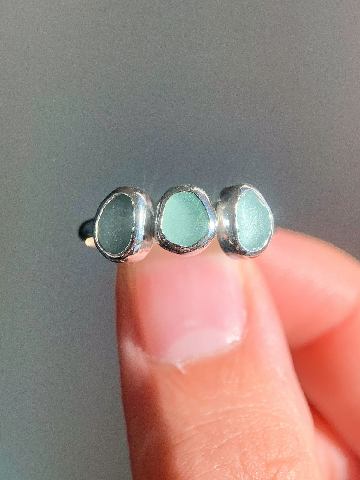 Multi-Sea Glass Ring (US 7.5)