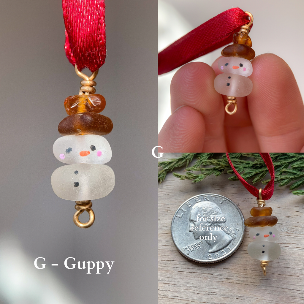 Sea Glass Snowman Ornament - Classic ⛄️