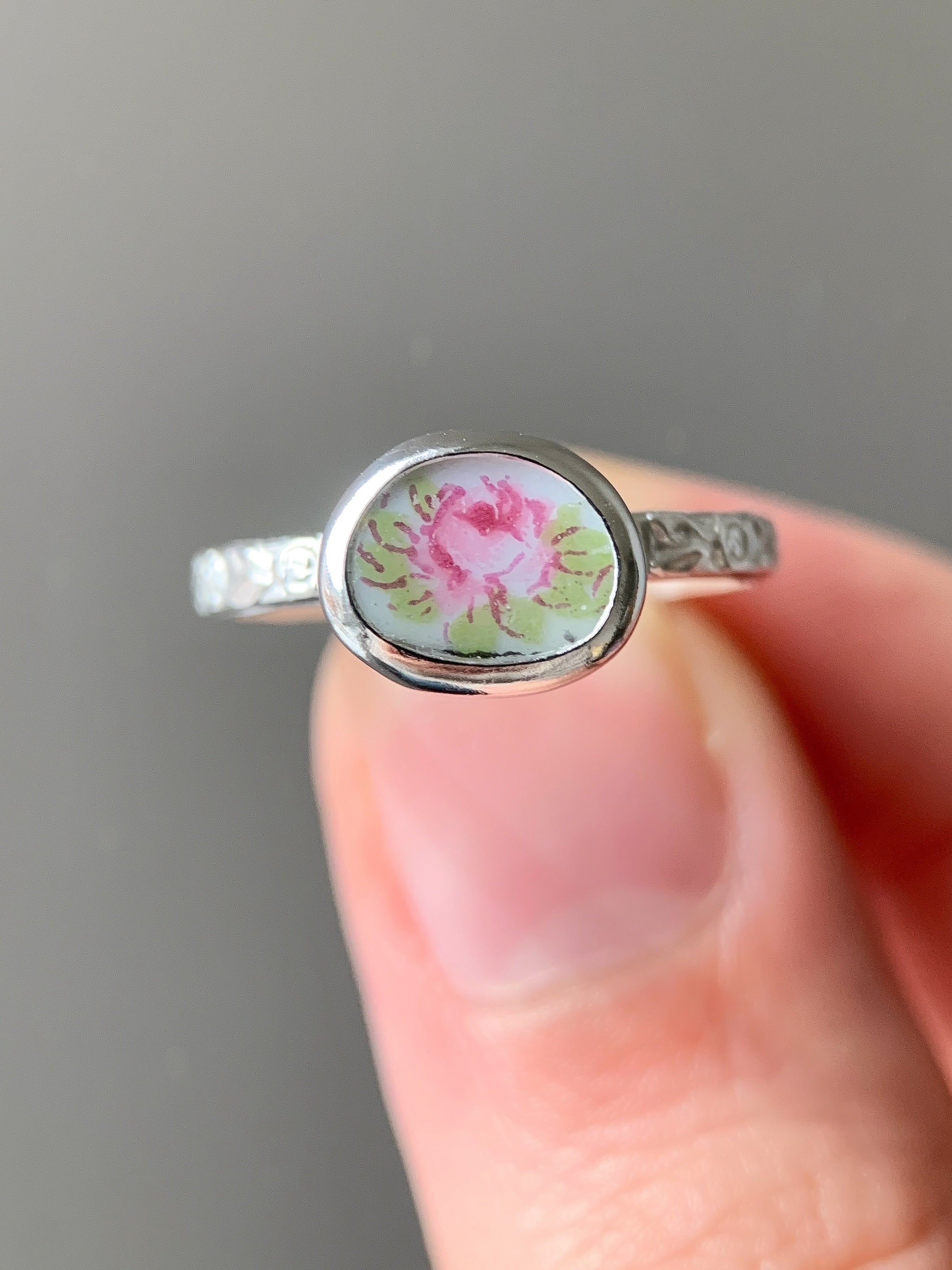 Upcycled Pottery Ring (US 6.25)