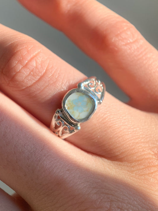 Intricate + Upcycled Pottery Ring (US 6)