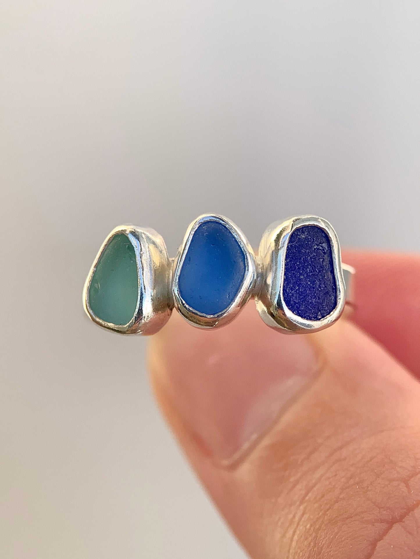 Multi-Sea Glass Ring (US 8)