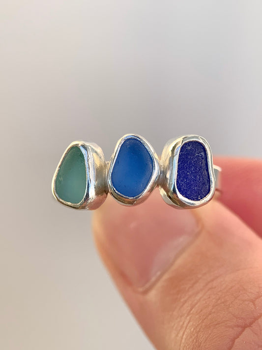 Multi-Sea Glass Ring (US 8)