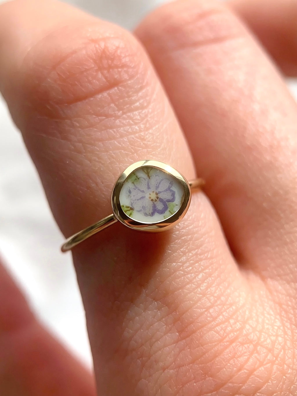 Upcycled Pottery Ring in Gold (US 7.25)