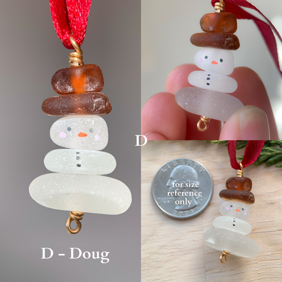 Sea Glass Snowman Ornament - Classic ⛄️