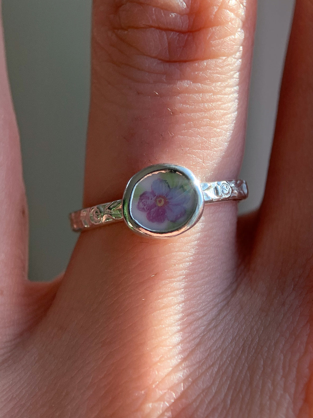 Upcycled Pottery Ring (US 5.75)