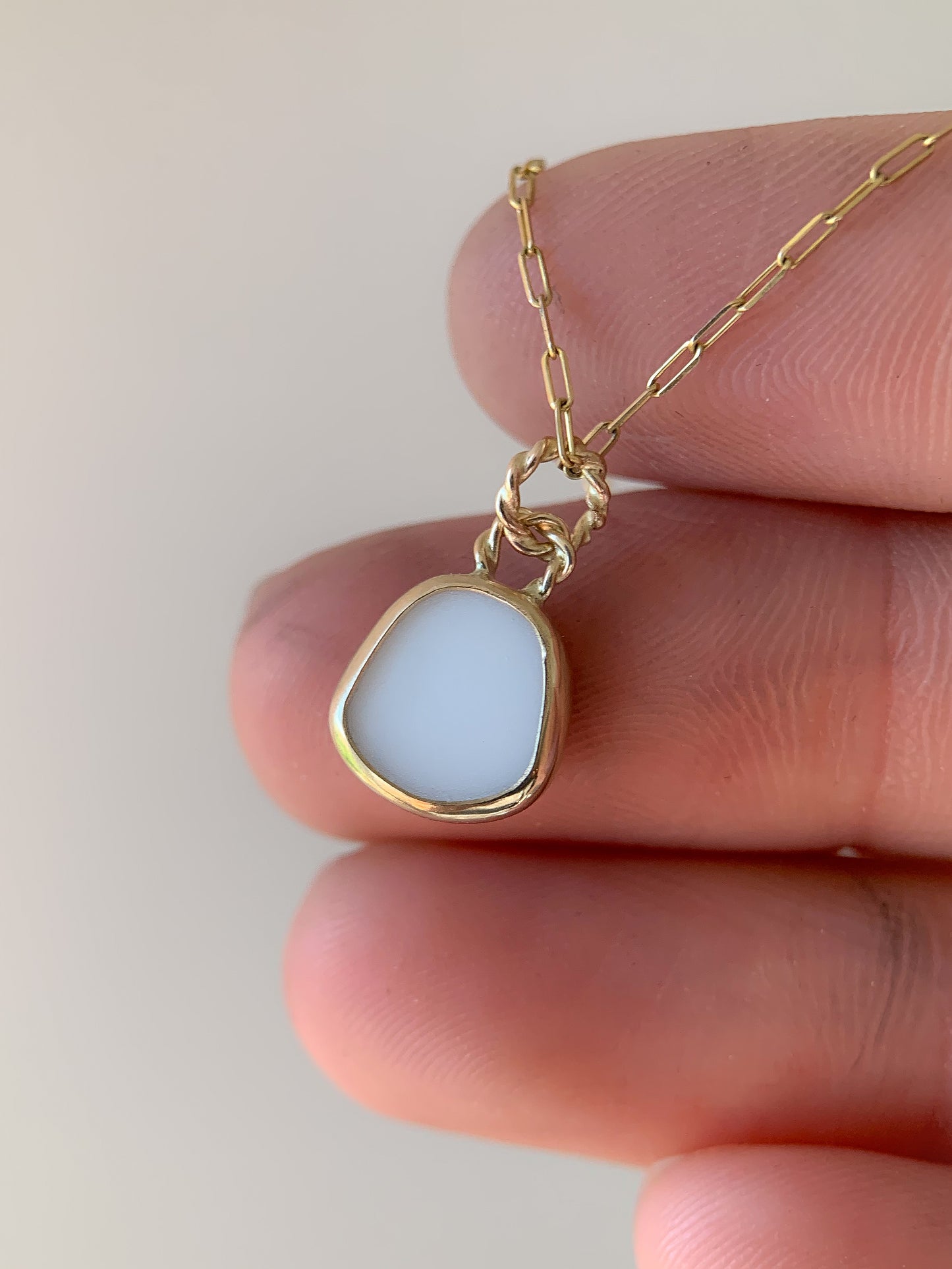 Upcycled Pottery Pendant in Gold (No Chain)