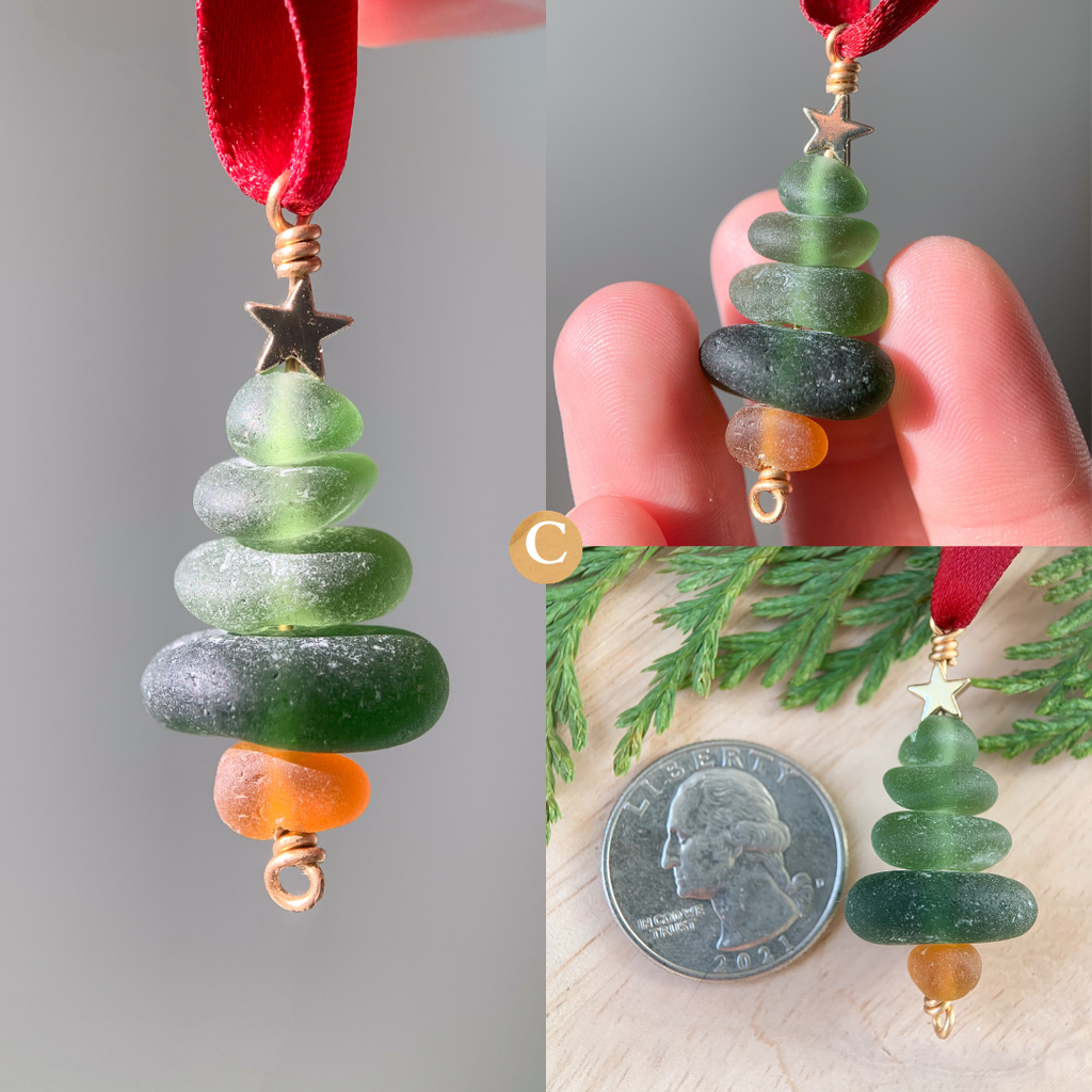 Sea Glass Tree Ornaments 🎄
